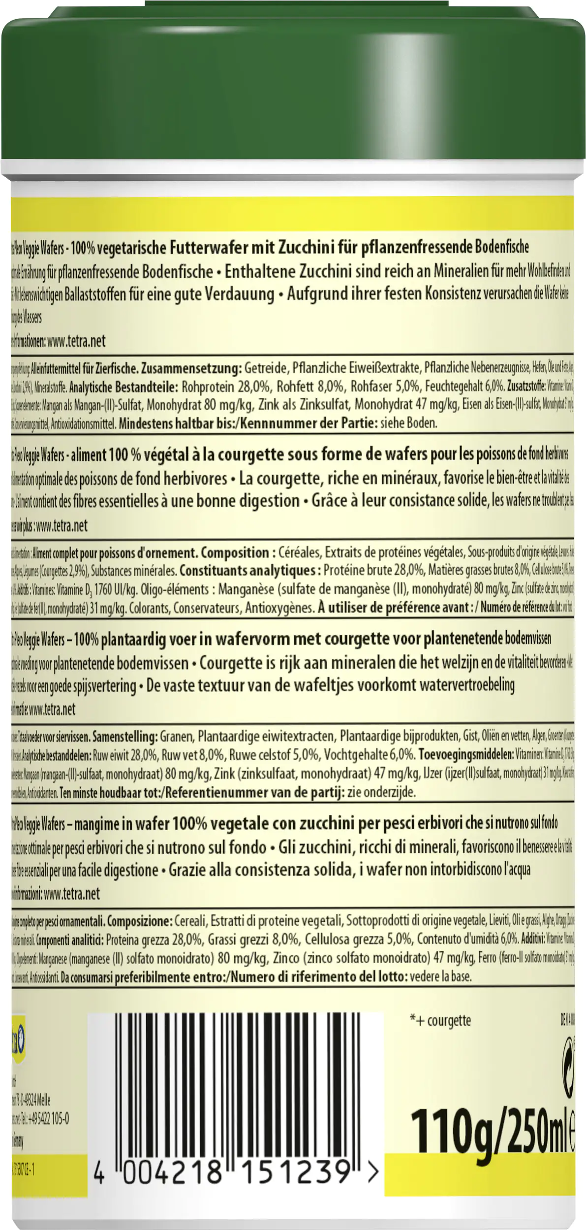 Tetra Pleco Veggie Wafers 250 ml Tetra Pleco Veggie Wafers 250 ml