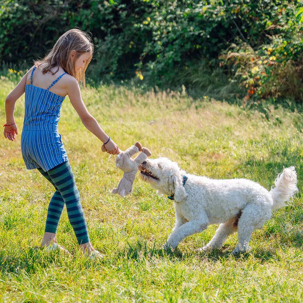 Nobby Hundespielzeug Plüschalpaka mit Seil innenliegend 30 cm