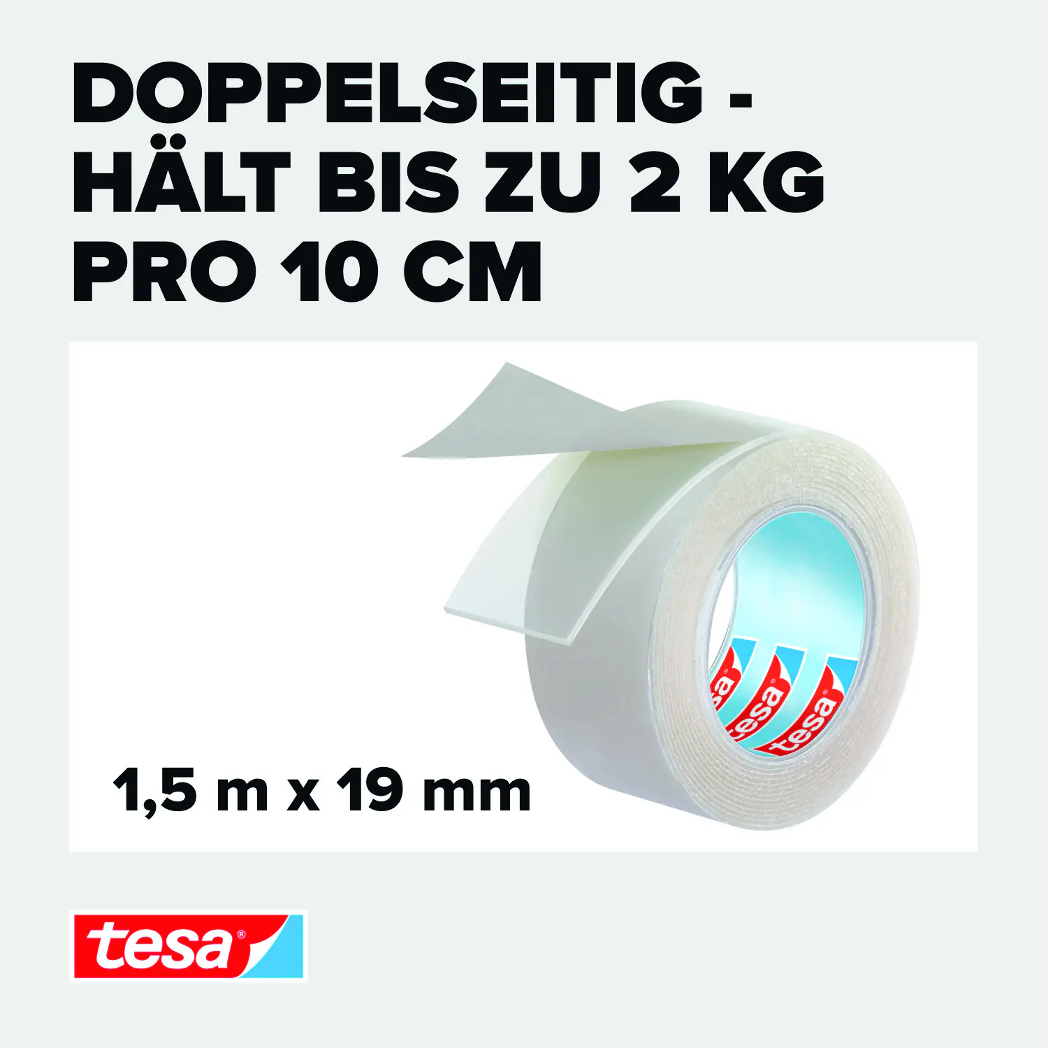 tesa Montageband 1,5 m x 19 mm, transparent