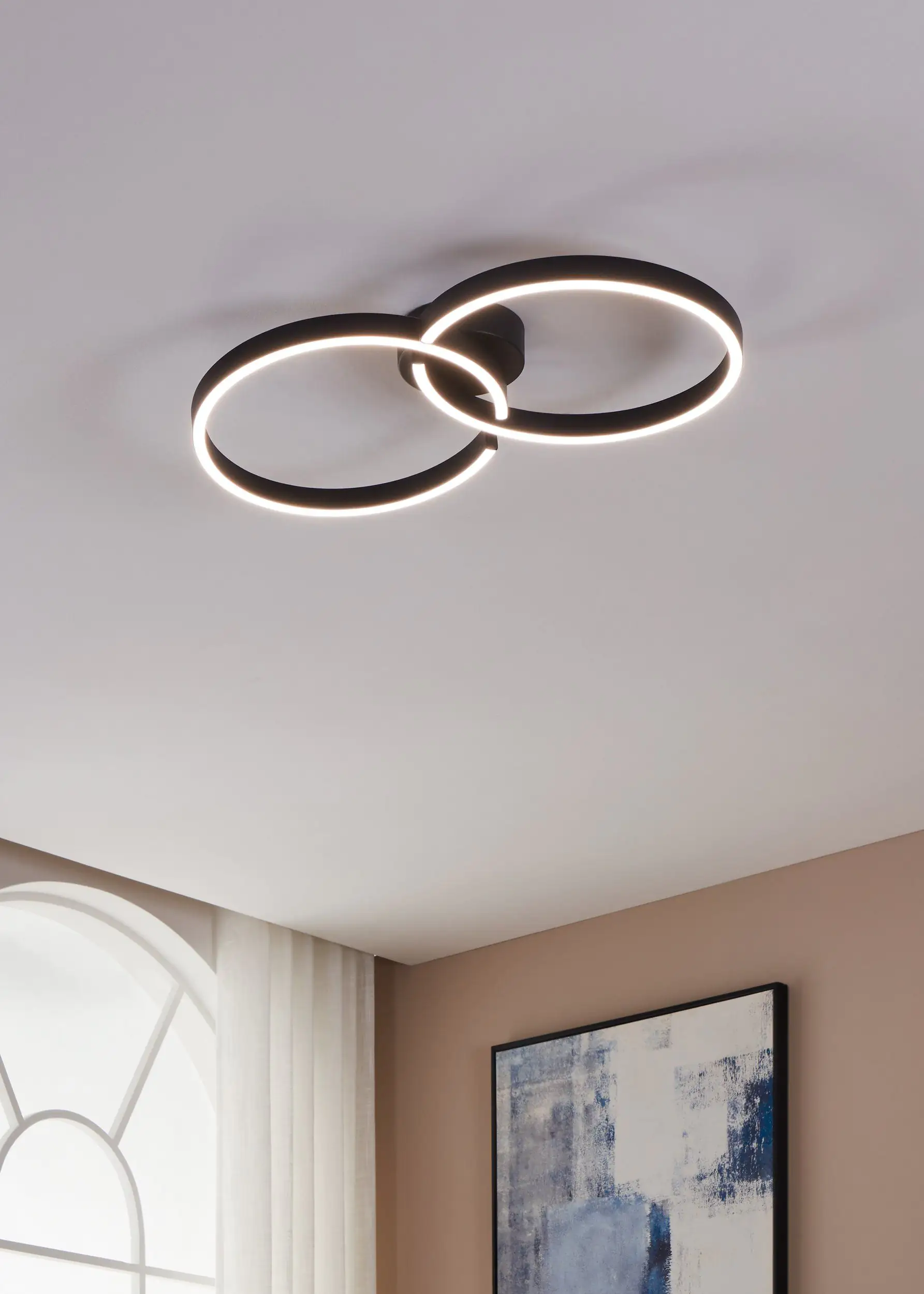 Eglo LED Deckenleuchte Amandolo schwarz weiß 67,5 x 38 cm