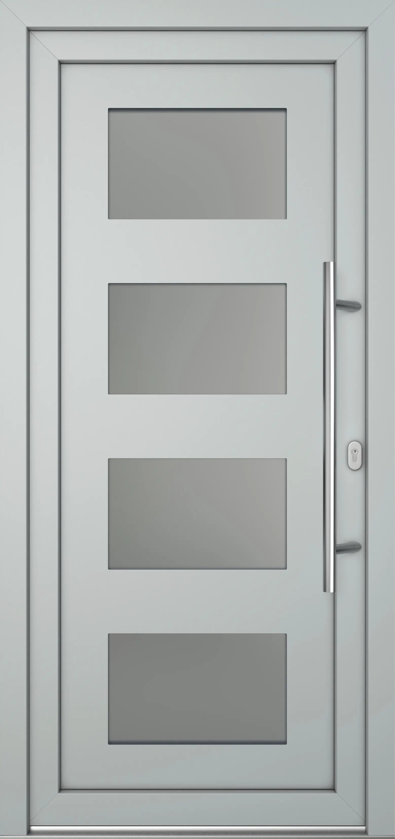 Meeth Haustür Optimal Pro PVC Modell 101 108 x 200 cm DIN Rechts weiß/lichtgrau