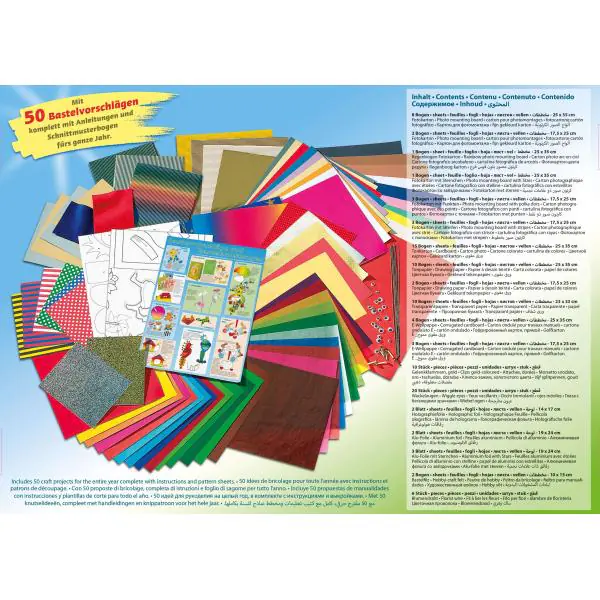 Bastelkoffer Jumbo 107-tlg mit 50 Bastelvorschlägen