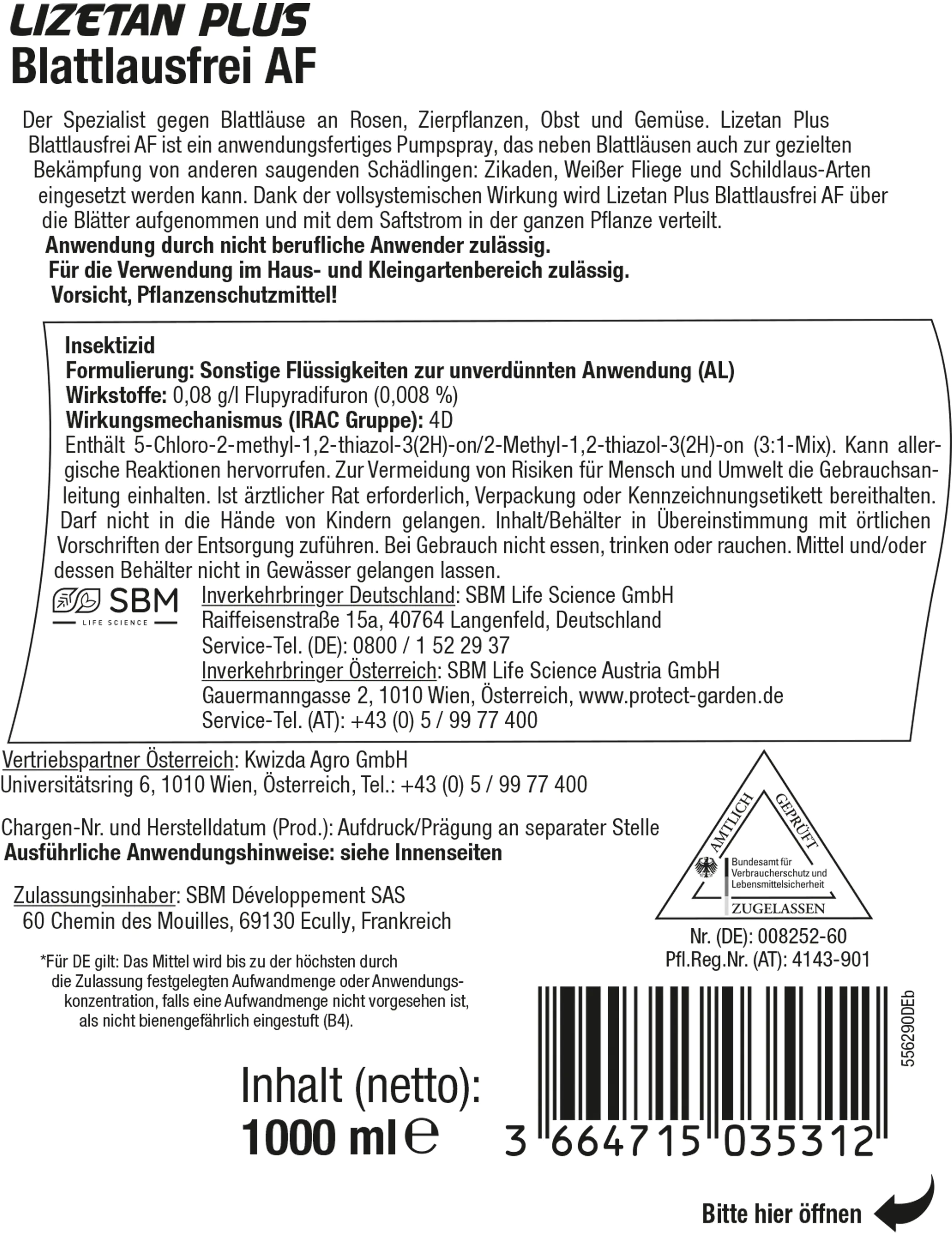 Protect Garden Lizetan Plus Blattlausfrei AF 1 l