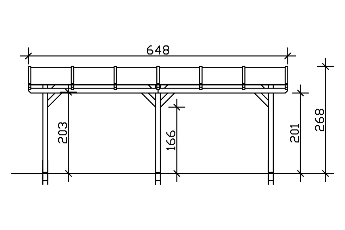 SKAN HOLZ Terrassenüberdachung Siena 648 x 350 cm Leimholz