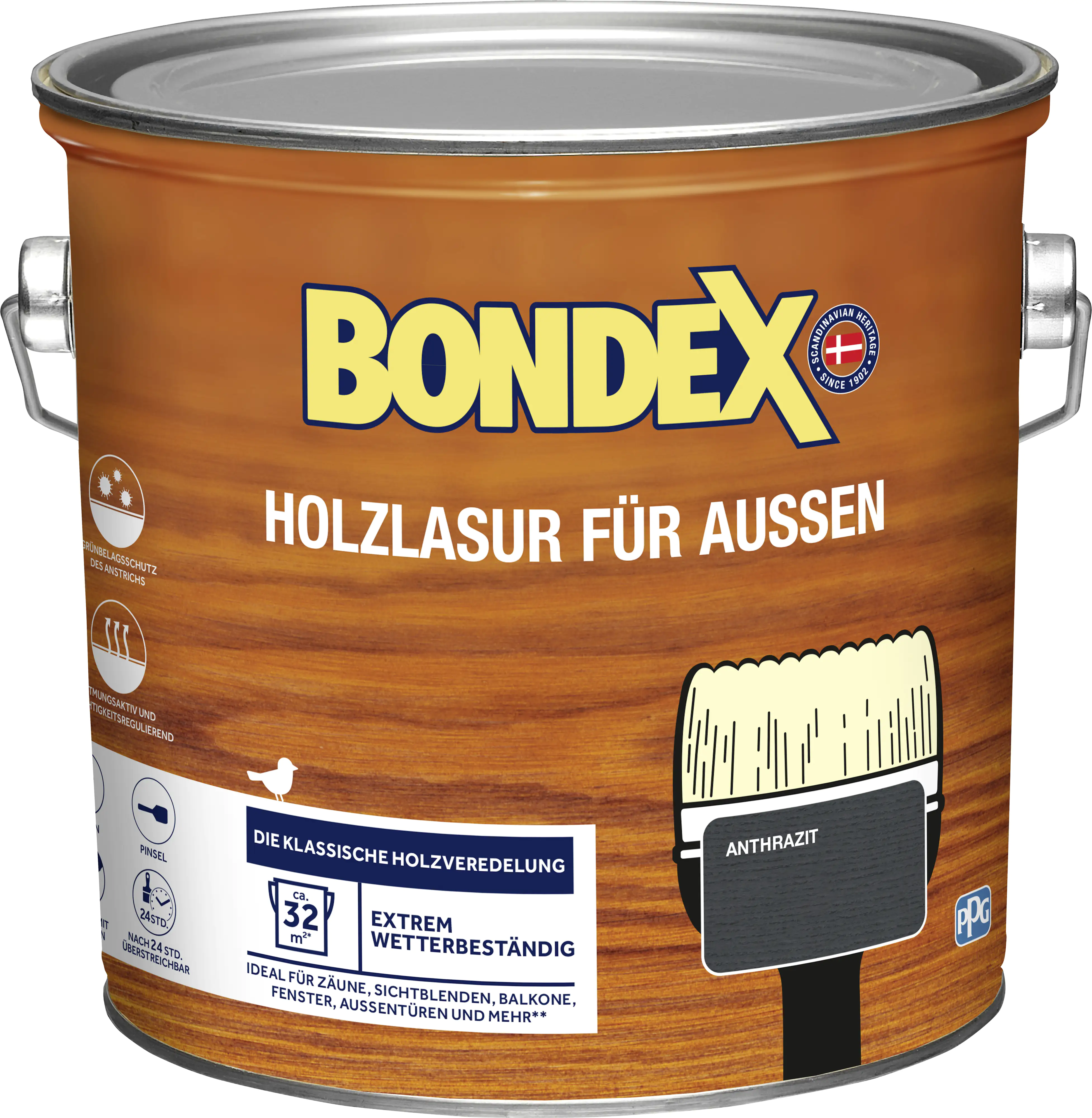 Bondex Holzlasur 2,5 L anthrazit 