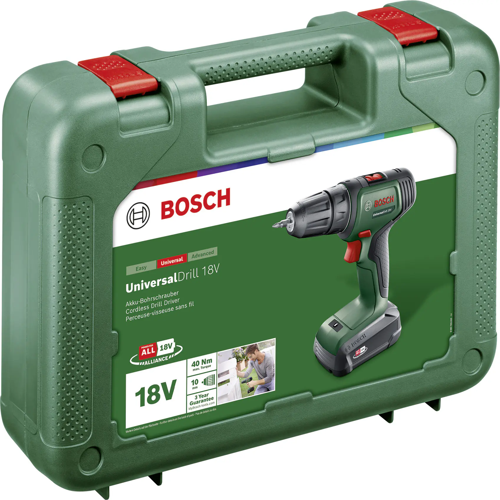 Bosch Akku-Bohrschrauber UniversalDrill 18 V 1,5 Ah mit Akku & Ladegerät Bosch Akku-Bohrschrauber UniversalDrill 18 V 1,5 Ah mit Akku & Ladegerät