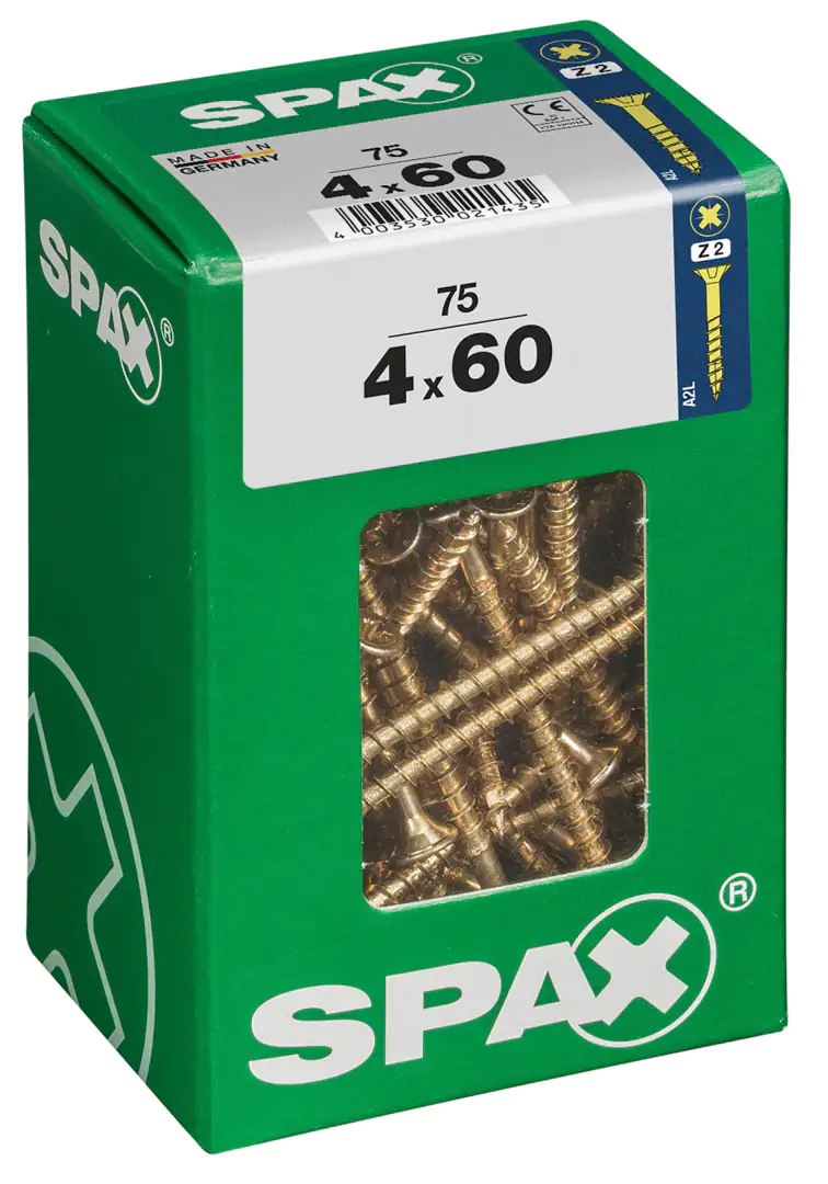 Spax Universalschrauben 4.0 x 60 mm PZ 2 - 75 Stk.