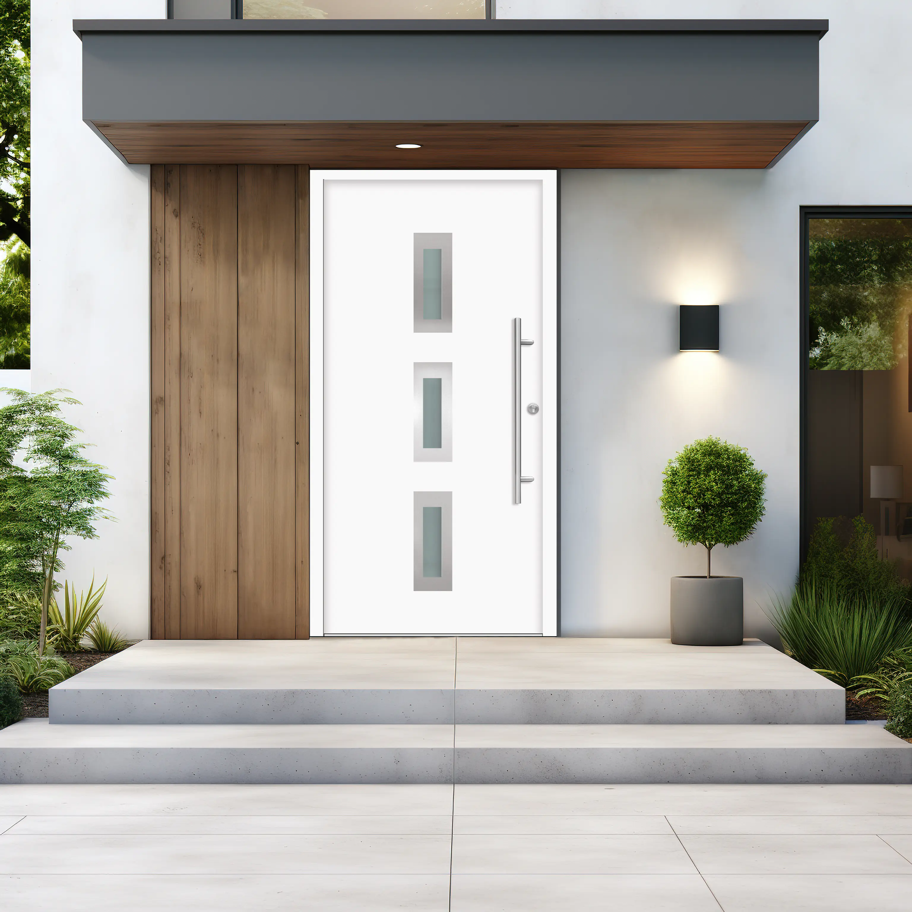 Splendoor Haustür Passivedoor Premium B02 Weiß DIN Rechts 100 x 210 cm
