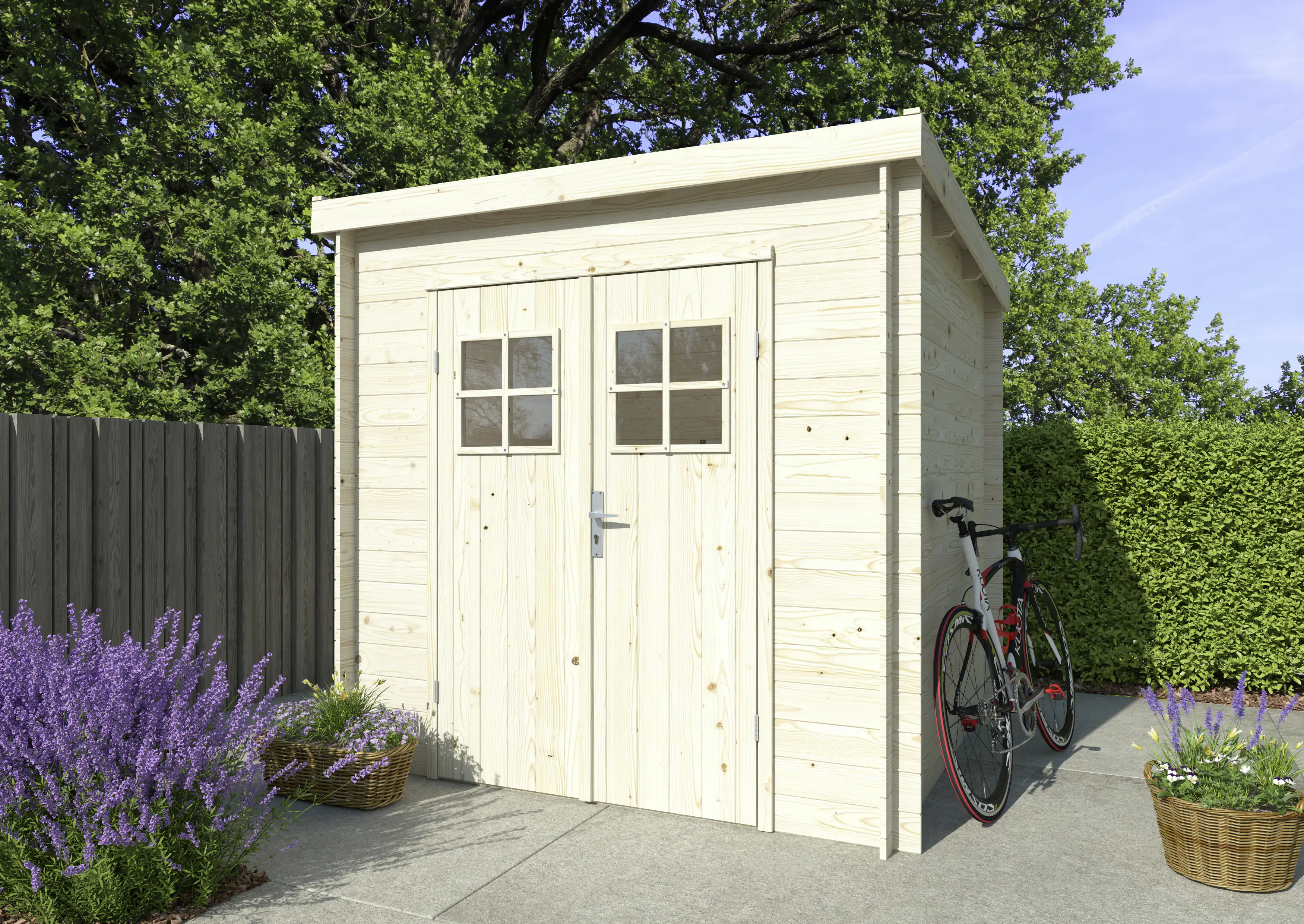 Palmako Gartenhaus Zina 2 200 x 200 cm naturbelassen