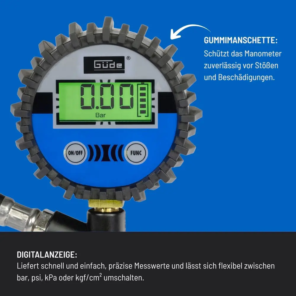 Güde Reifenfüller Digital 11 E Schlauch 365 mm, Automatikabschaltung