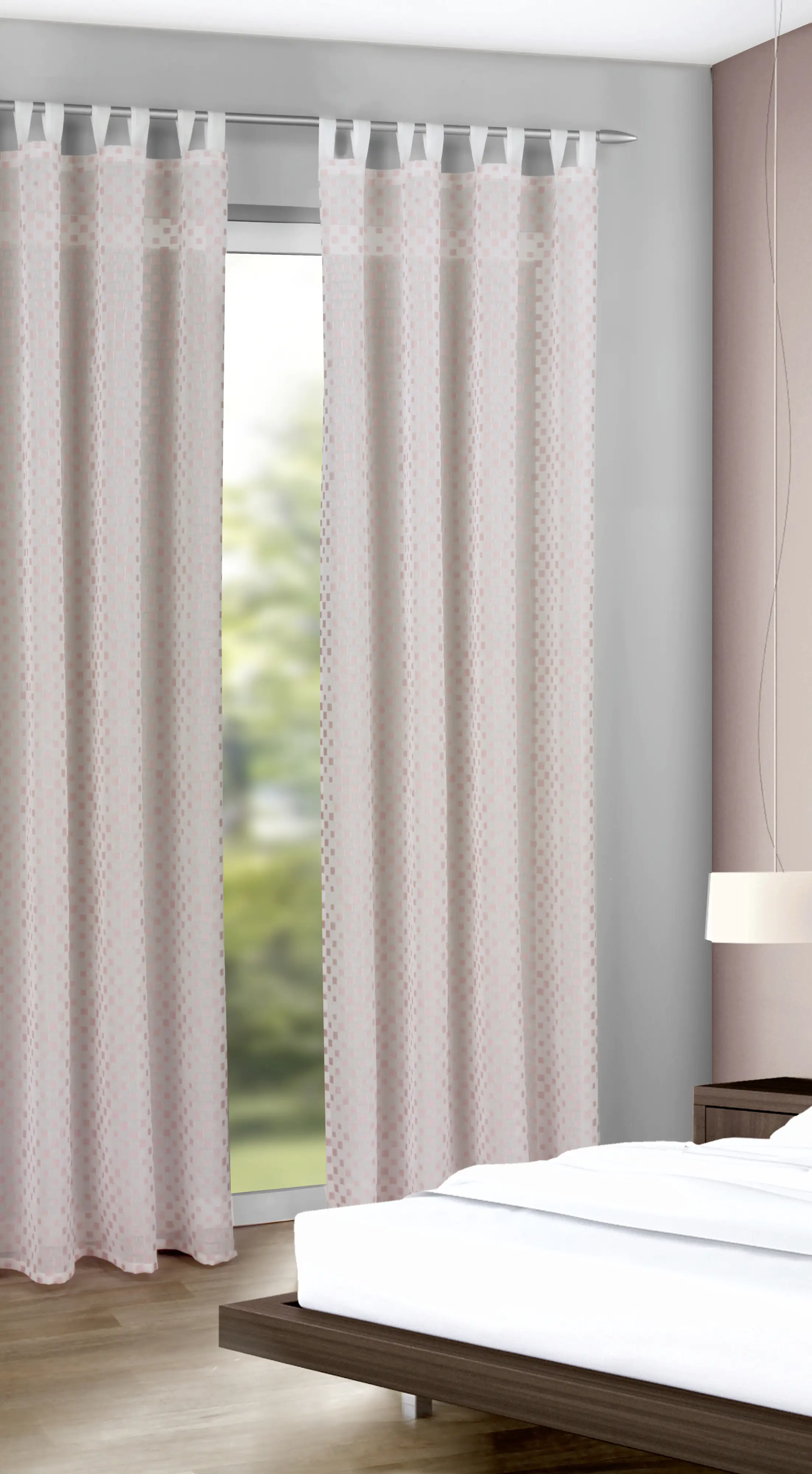 Neusser Collection Schlaufenschal Kästchen rose, 135 x 245 cm