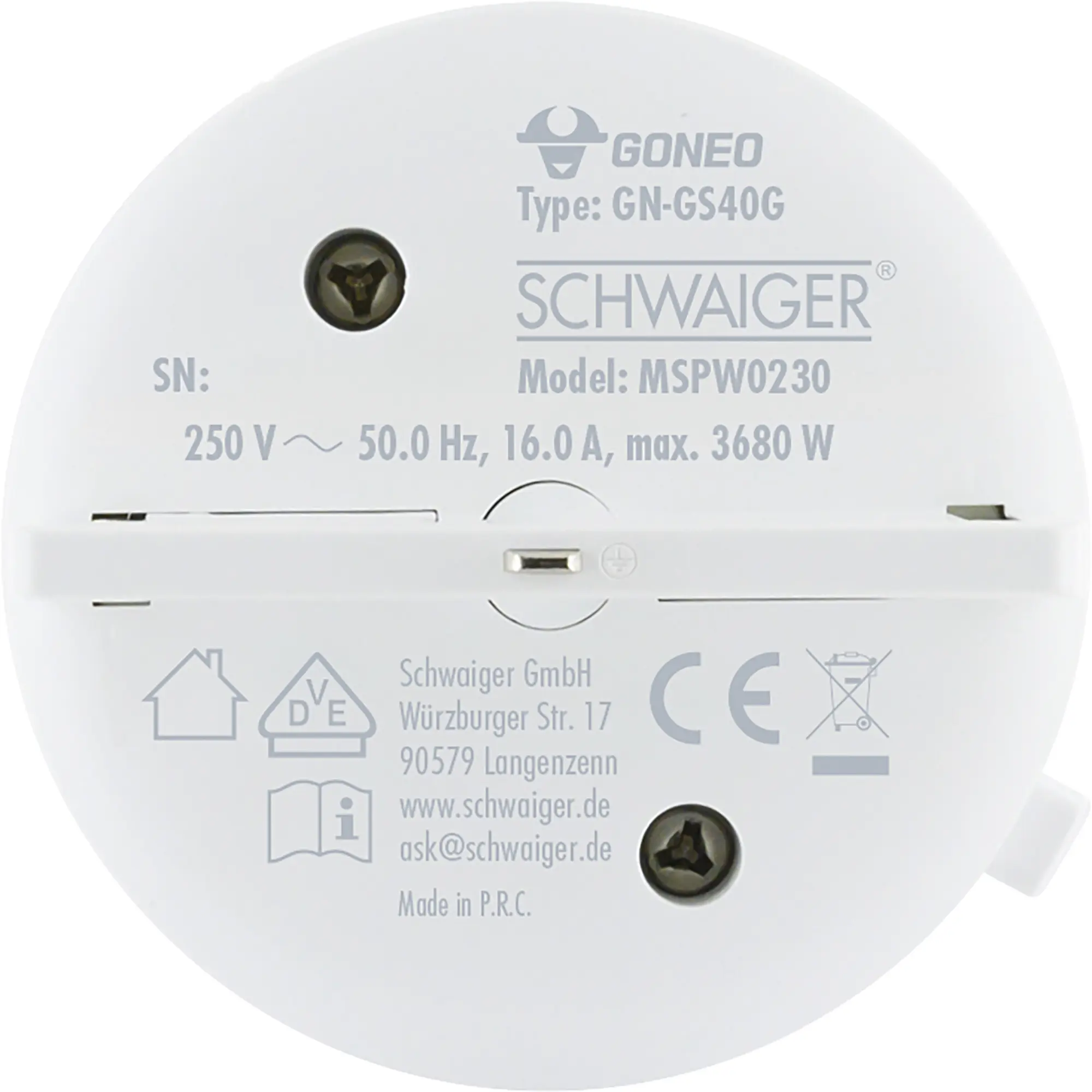 Schwaiger Steckdosenadapter für modulare Stromschiene max. 3680W weiß Schwaiger Steckdosenadapter für modulare Stromschiene max. 3680W weiß