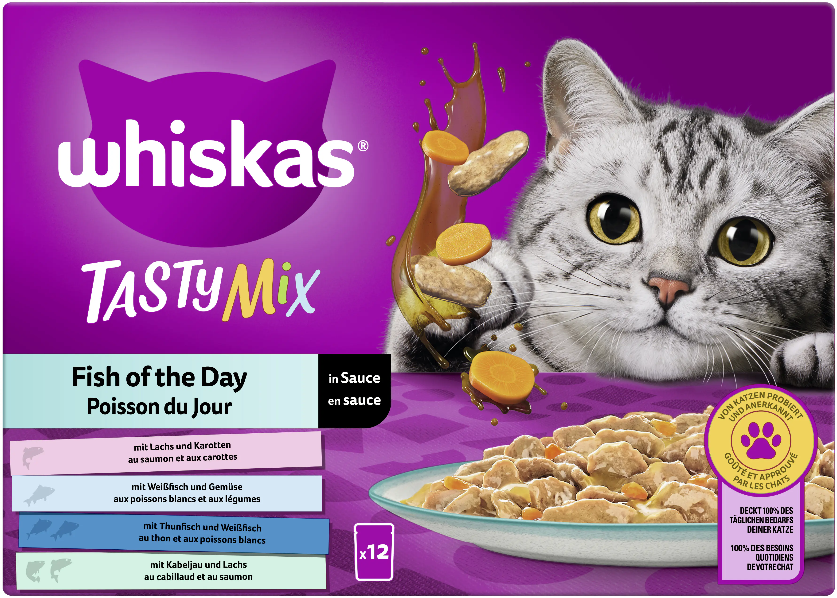 Whiskas Multipack Fish of the Day Tasty Mix Katzenfutter 12 x 85 g