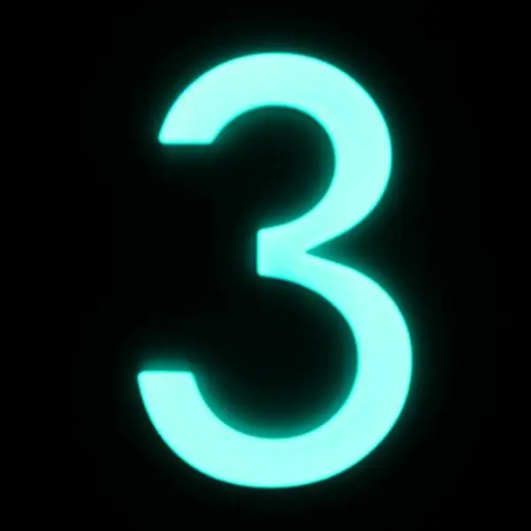 Alpertec Hausnummer 3 Selbstklebend Nachtleuchtend