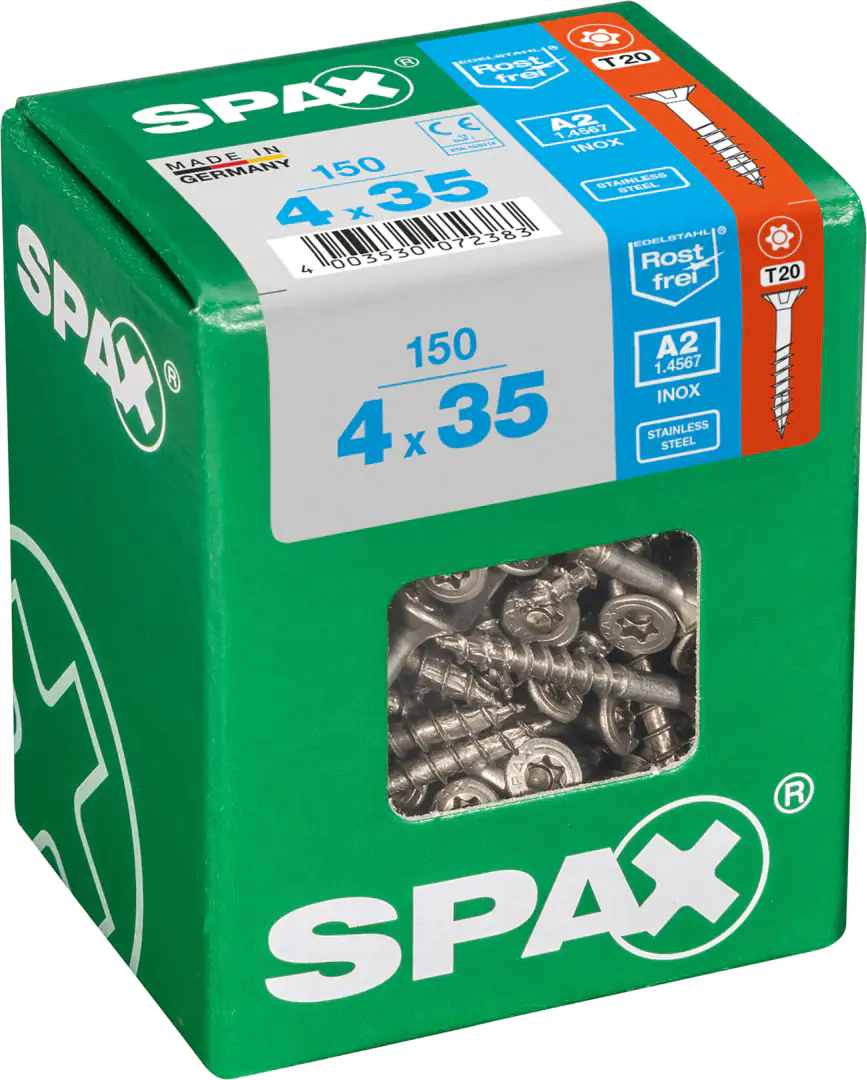 Spax Universalschrauben 4.0 x 35 mm TX 20 Senkkopf - 150 Stk.