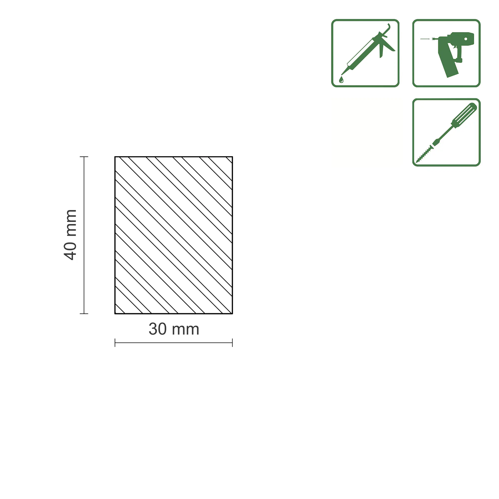 FN Neuhofer Flachleiste 200 cm 40 x 30 mm Fichte/Kiefer