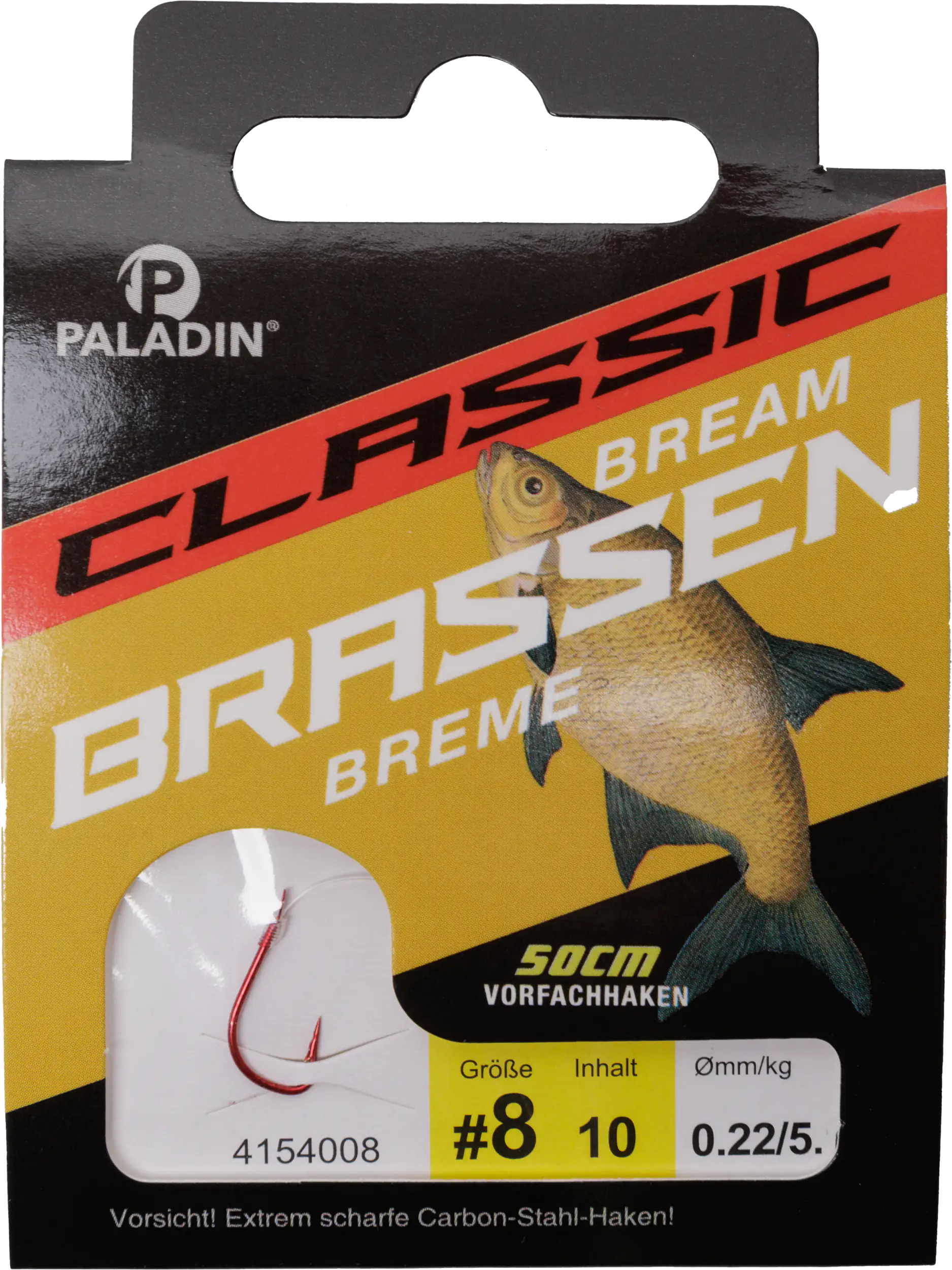 Paladin Brassenhaken gebunden Größe 8 50 cm 10 Stück rot