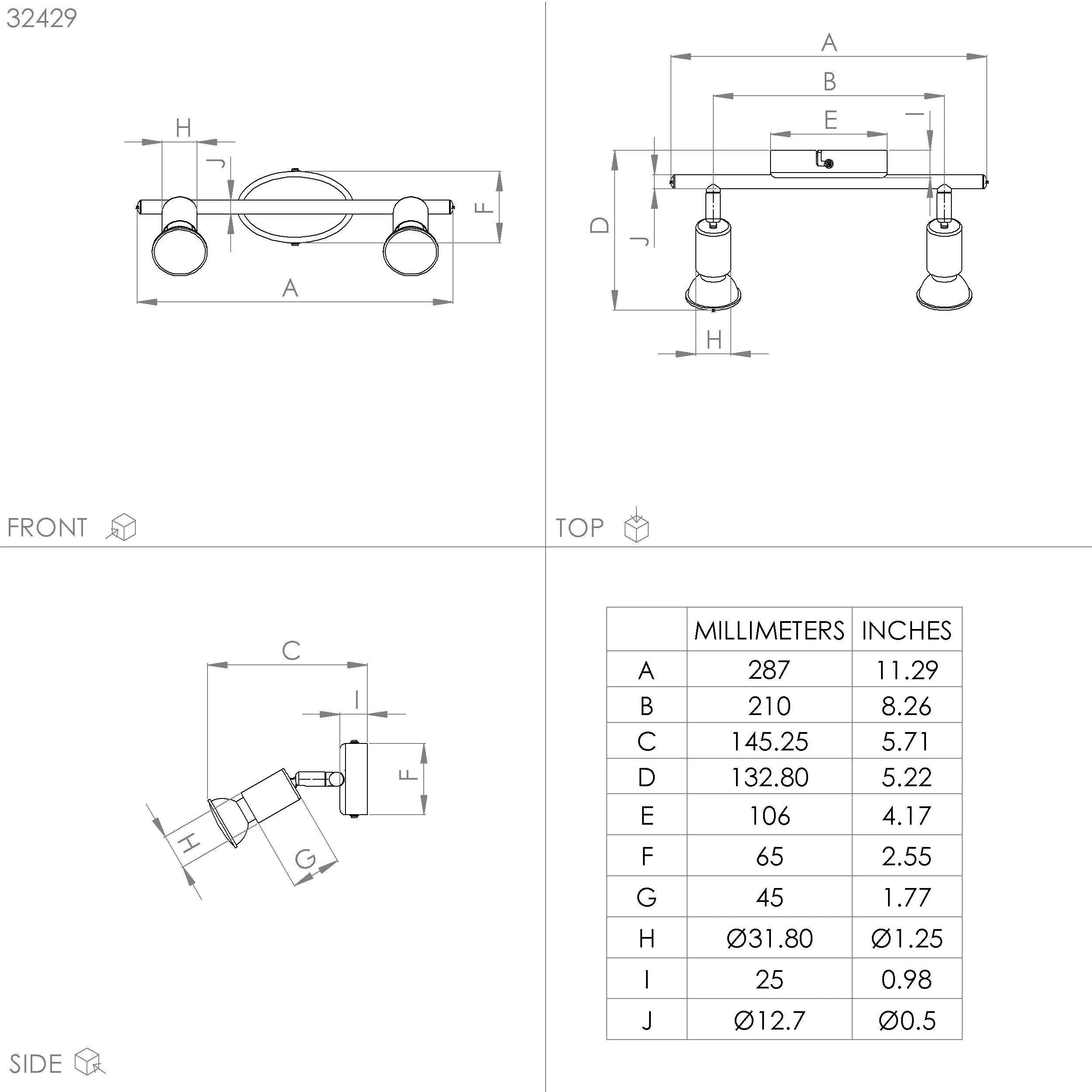Eglo 2er LED Spot Buzz schwarz 28,5 x 6,5 cm GU10 Eglo 2er LED Spot Buzz schwarz 28,5 x 6,5 cm GU10