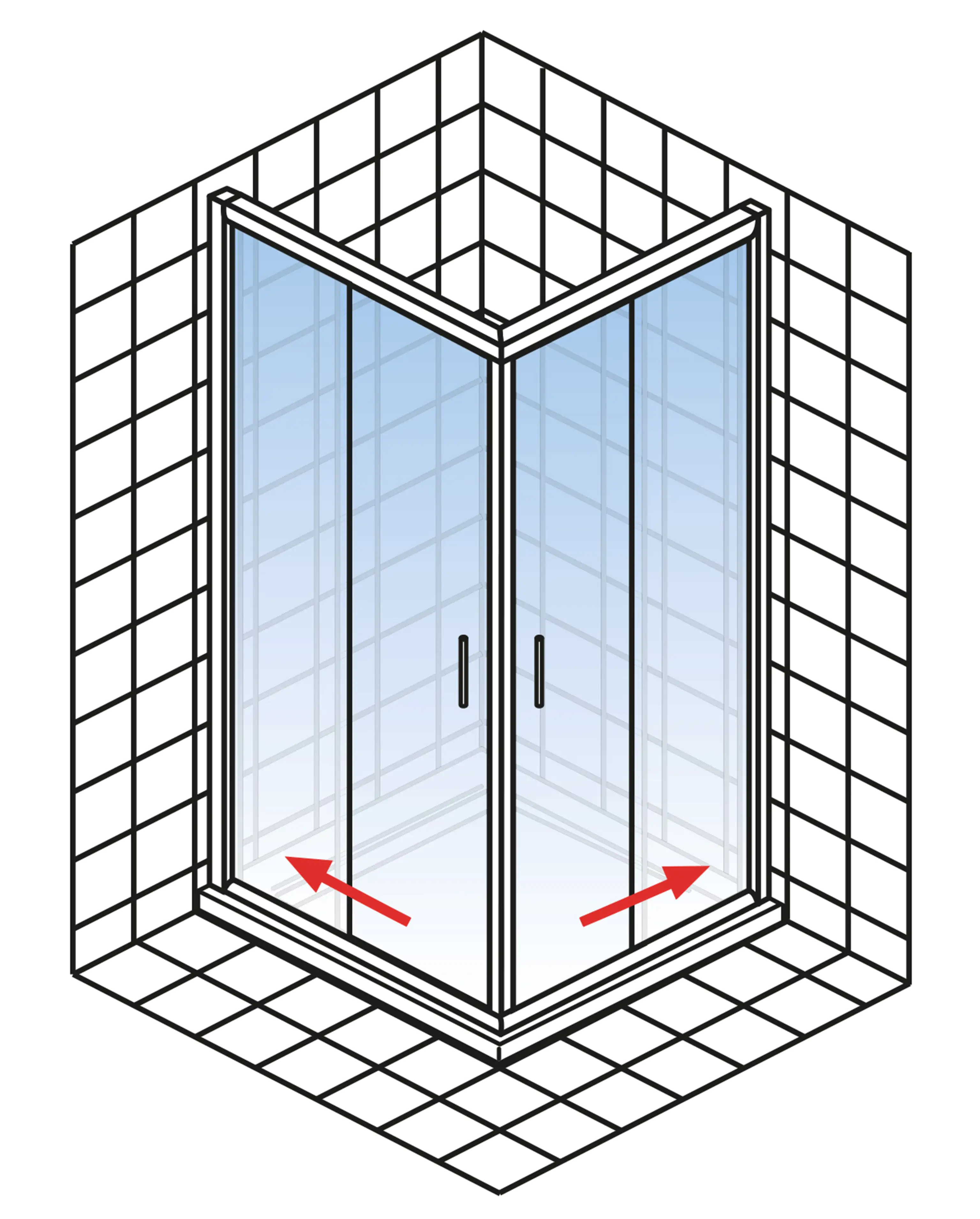 Schulte Eckeinstieg 90 x 90 x 200 cm Kristall/Trend