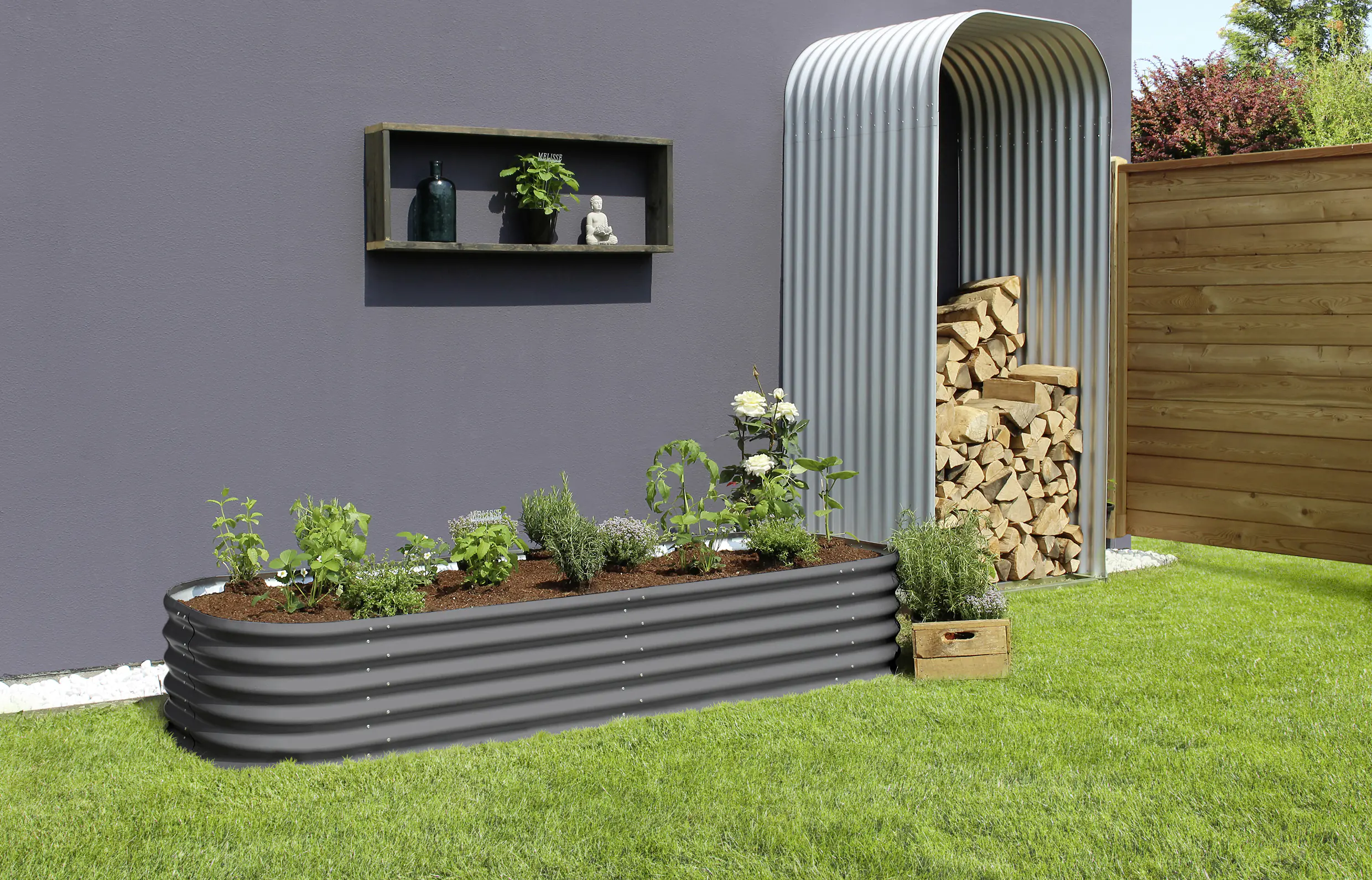 Vitavia Erweiterung Stretched zu Hochbeet 401 80 x 40 cm granit