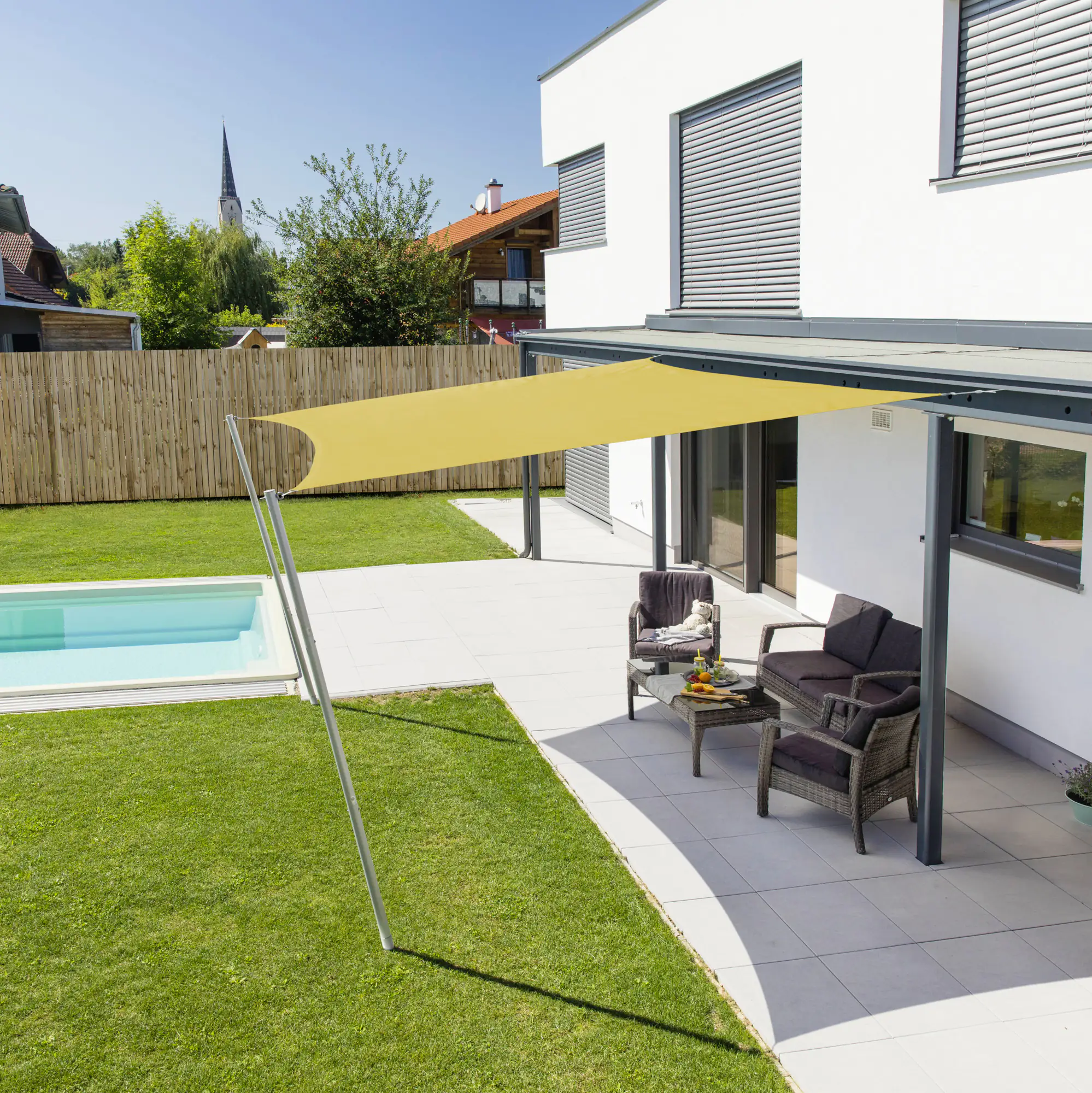 Windhager Sonnensegel Cannes gelb 5 x 5 m