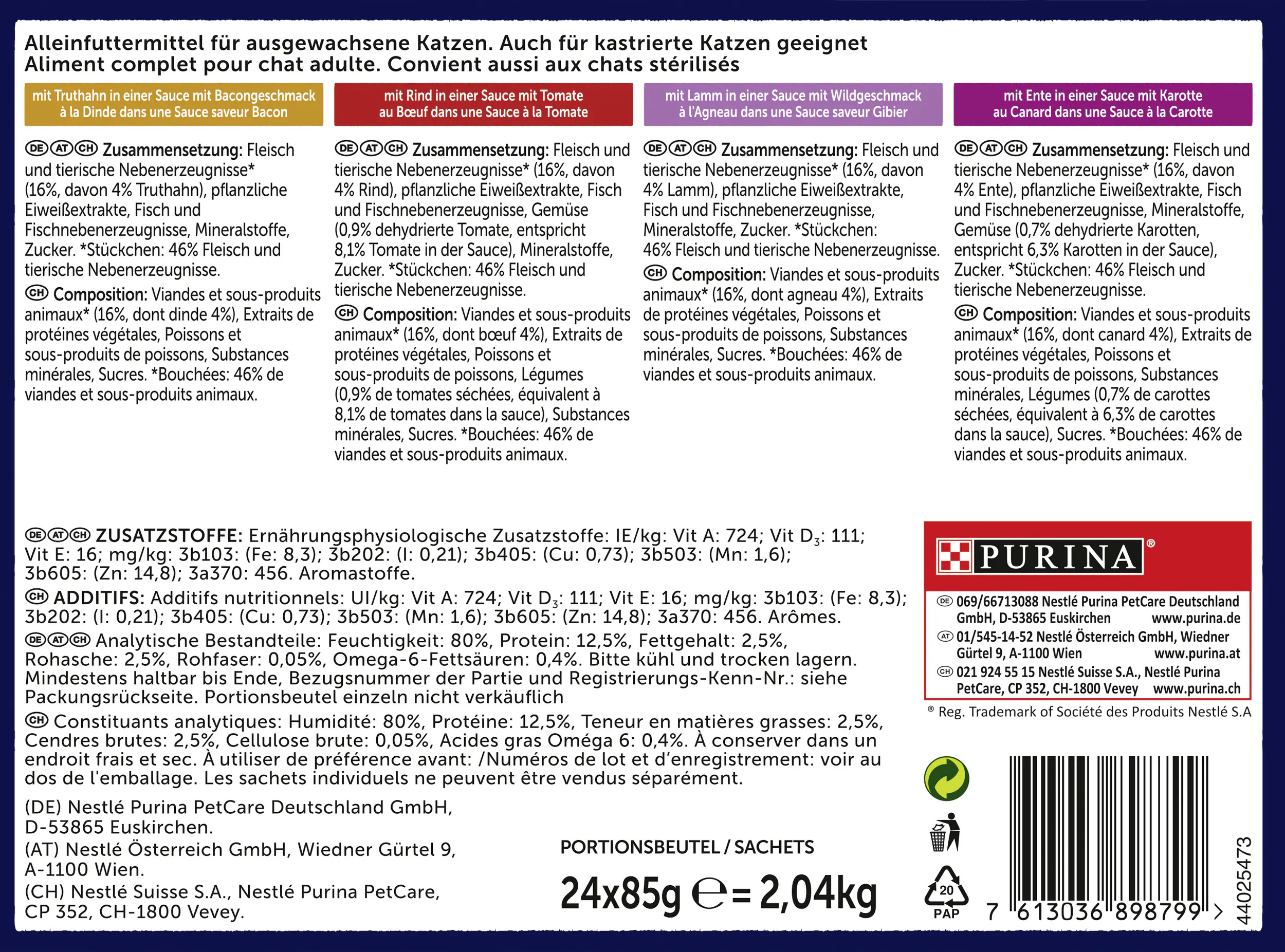 Felix Sensations Saucen Geschmacksvielfalt vom Land 24x 85g