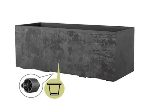 Deroma Pflanzkasten Millennium Kunststoff 99 cm Anthrazit mit Ablauflöchern