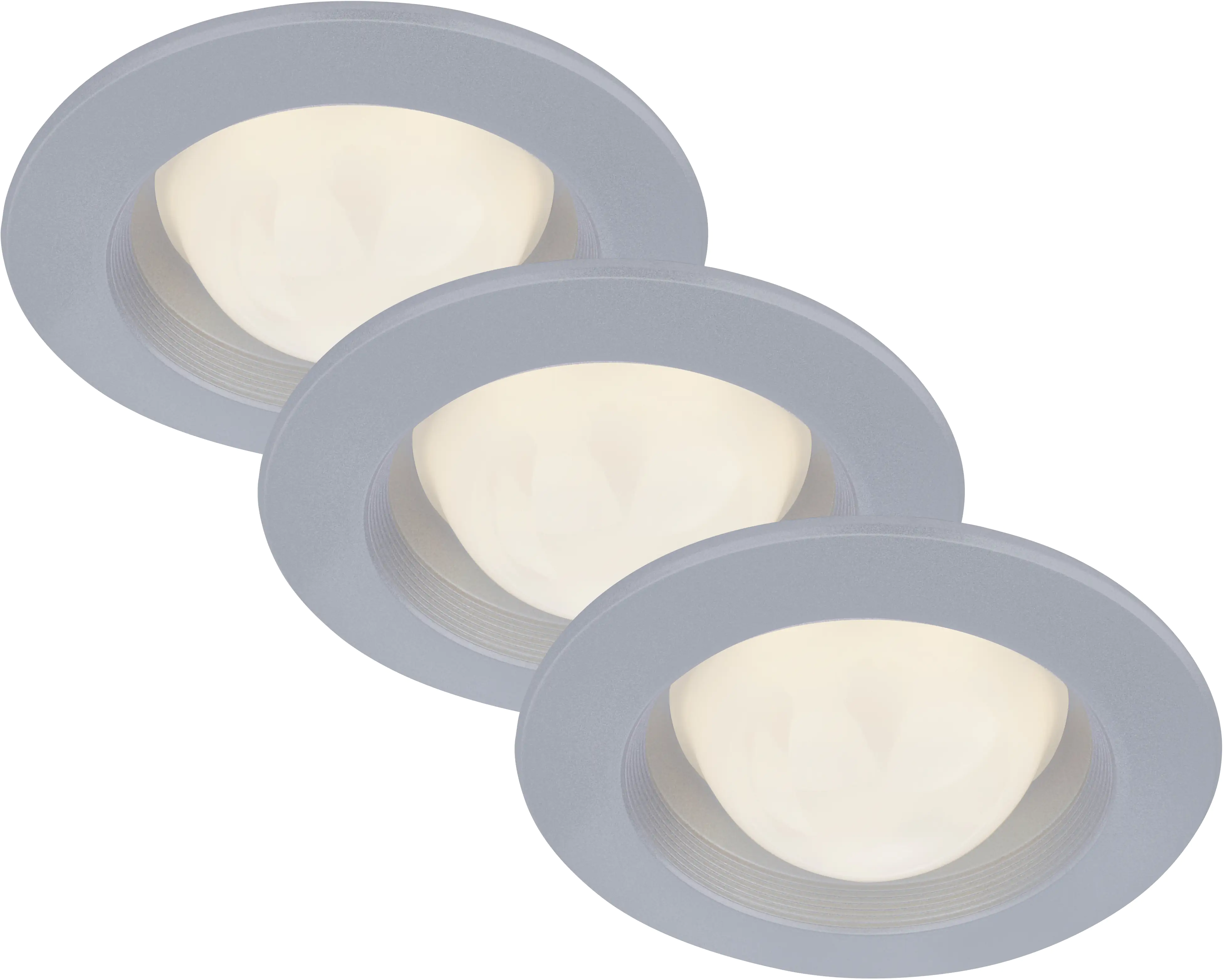 Di-Ka LED Einbauleuchte Carro 3er Set chrom-matt Ø 9,5 cm 3W, warmweiß