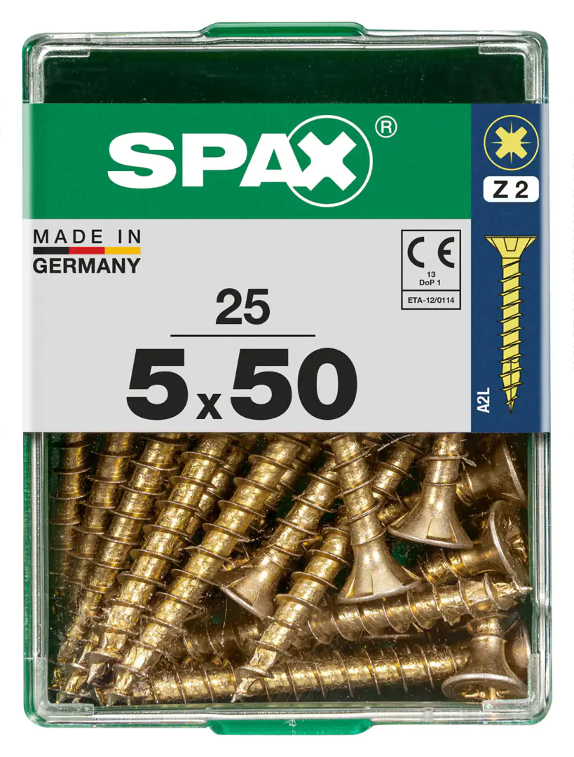 Spax Universalschrauben 5.0 x 50 mm PZ 2 - 25 Stk.