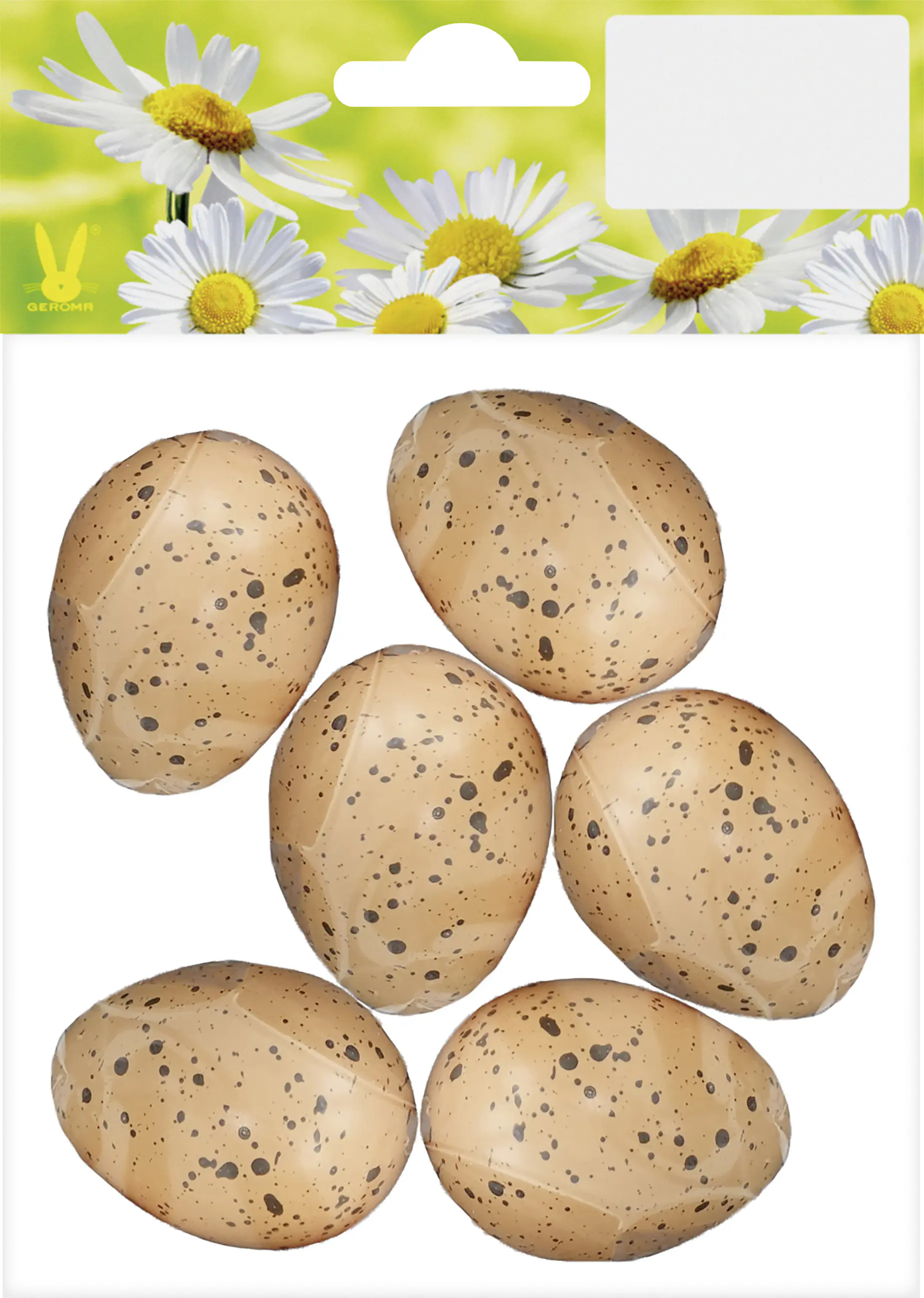 Ostereier Kunststoff 4 x 2,5 cm natur mit Sprenkeln 6 Stück