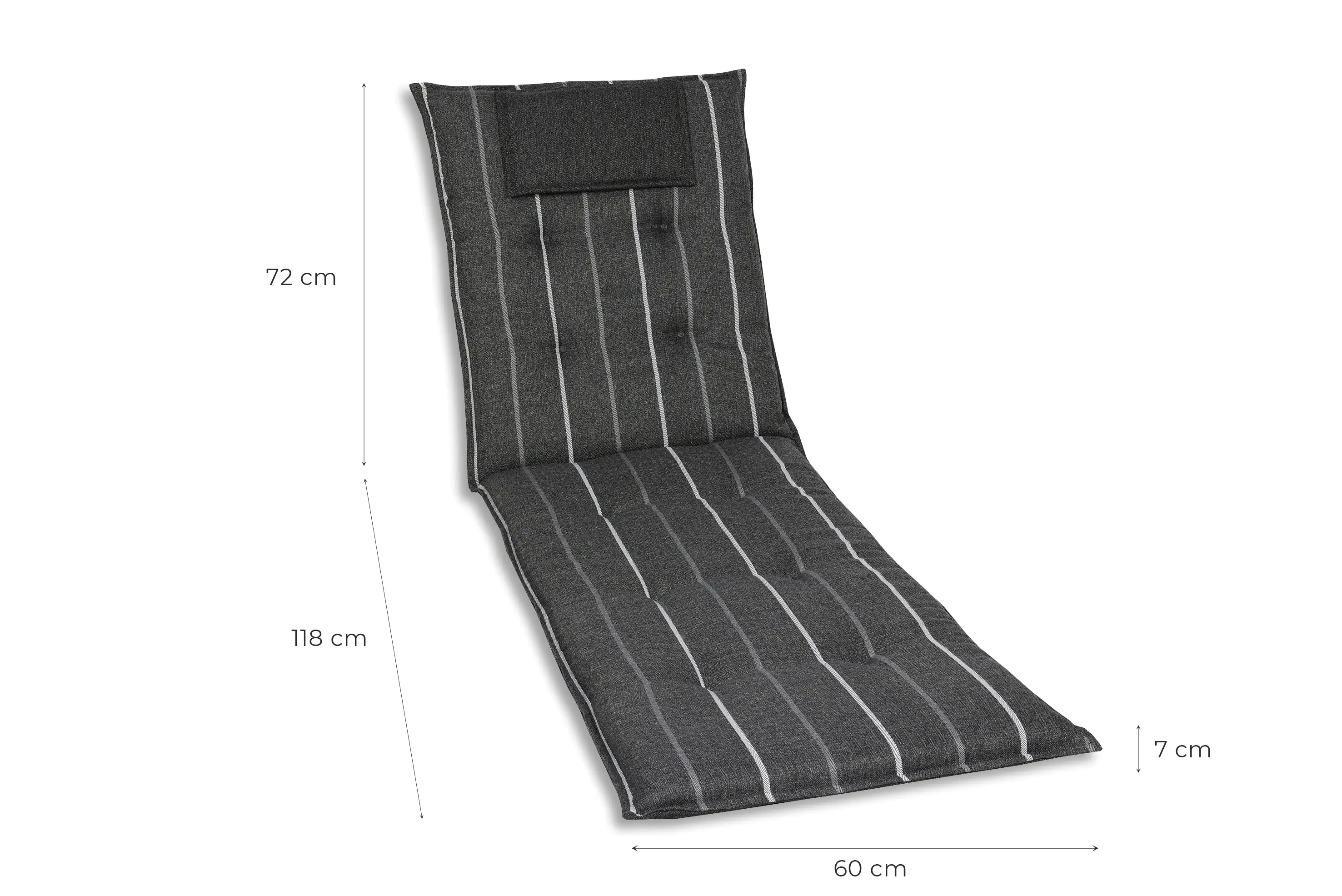 GO-DE Liegen-Auflage 190 cm x 60 cm x 7 cm, grau, anthrazit GO-DE Liegen-Auflage 190 cm x 60 cm x 7 cm, grau, anthrazit