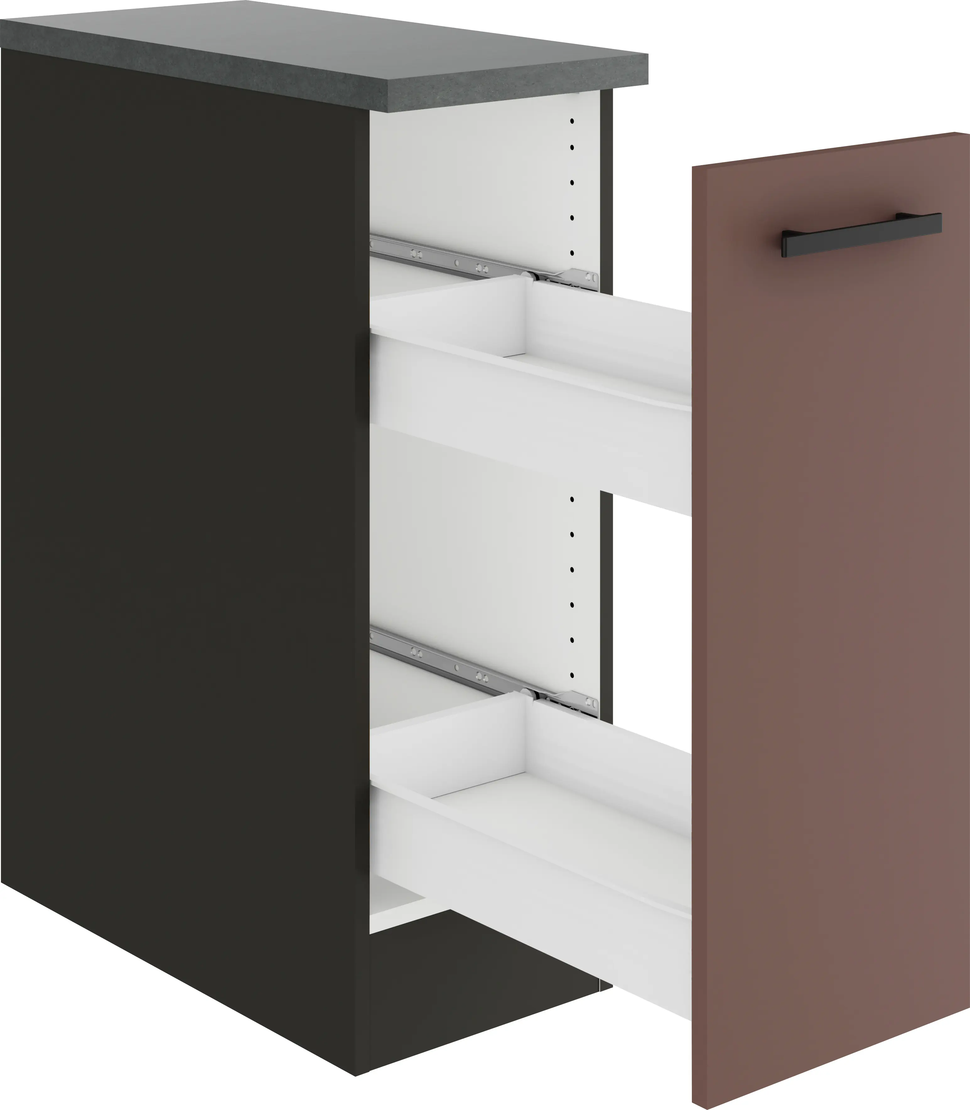 Optifit Unterschrank Nizza 407 rostrot/anthrazit matt 30 cm 