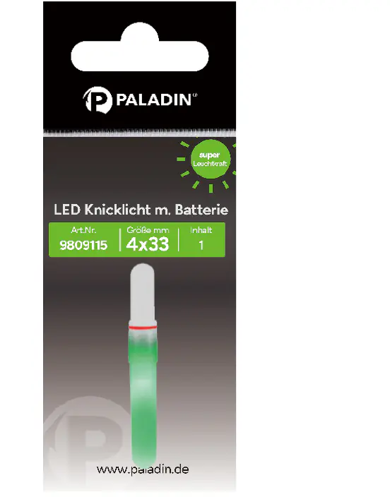 Paladin Angelzubehör LED Knicklicht mit Batterie grün
