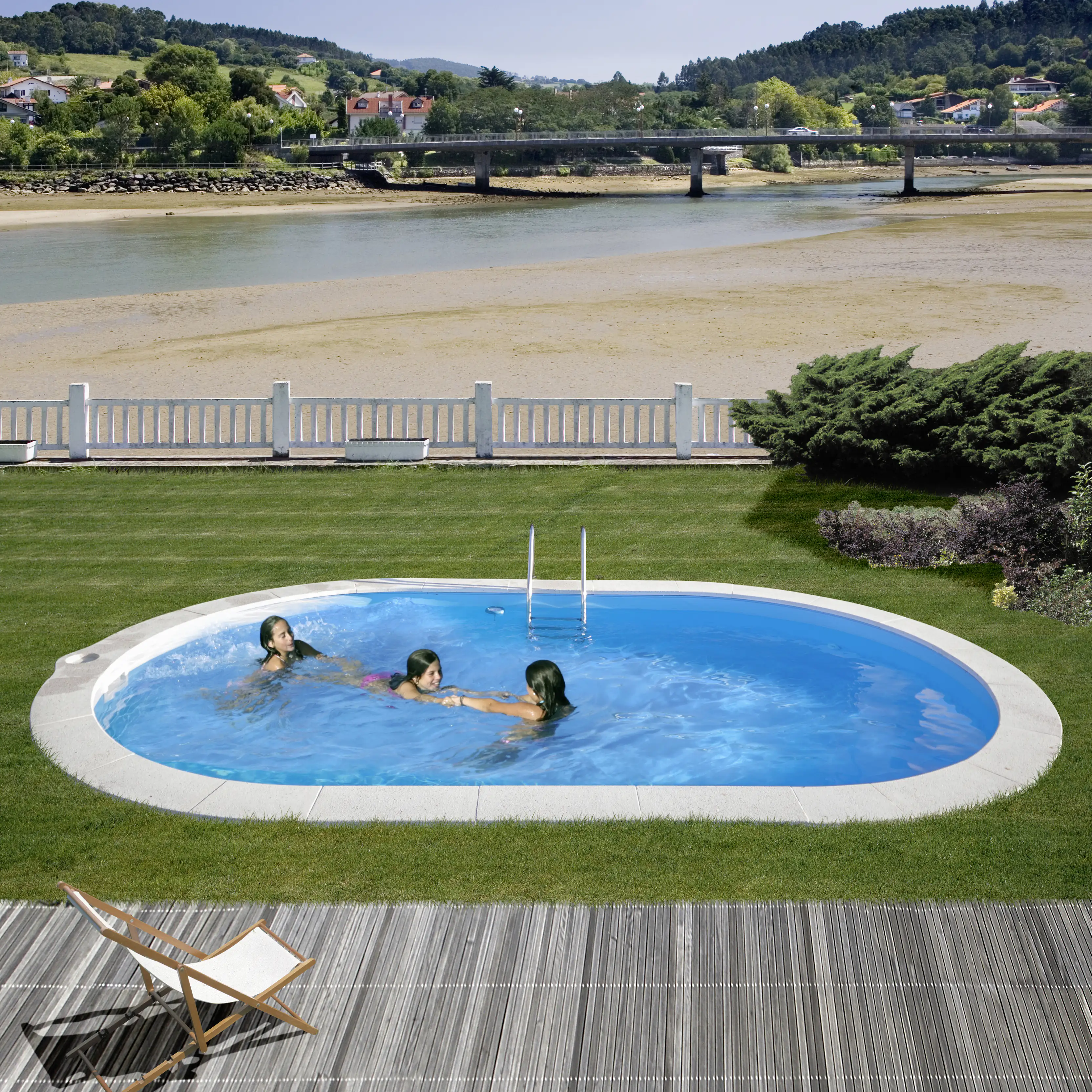 Gre Stahl-Einbaupool Sumatra oval 800 x 400 x 120 cm Gre Stahl-Einbaupool Sumatra oval 800 x 400 x 120 cm