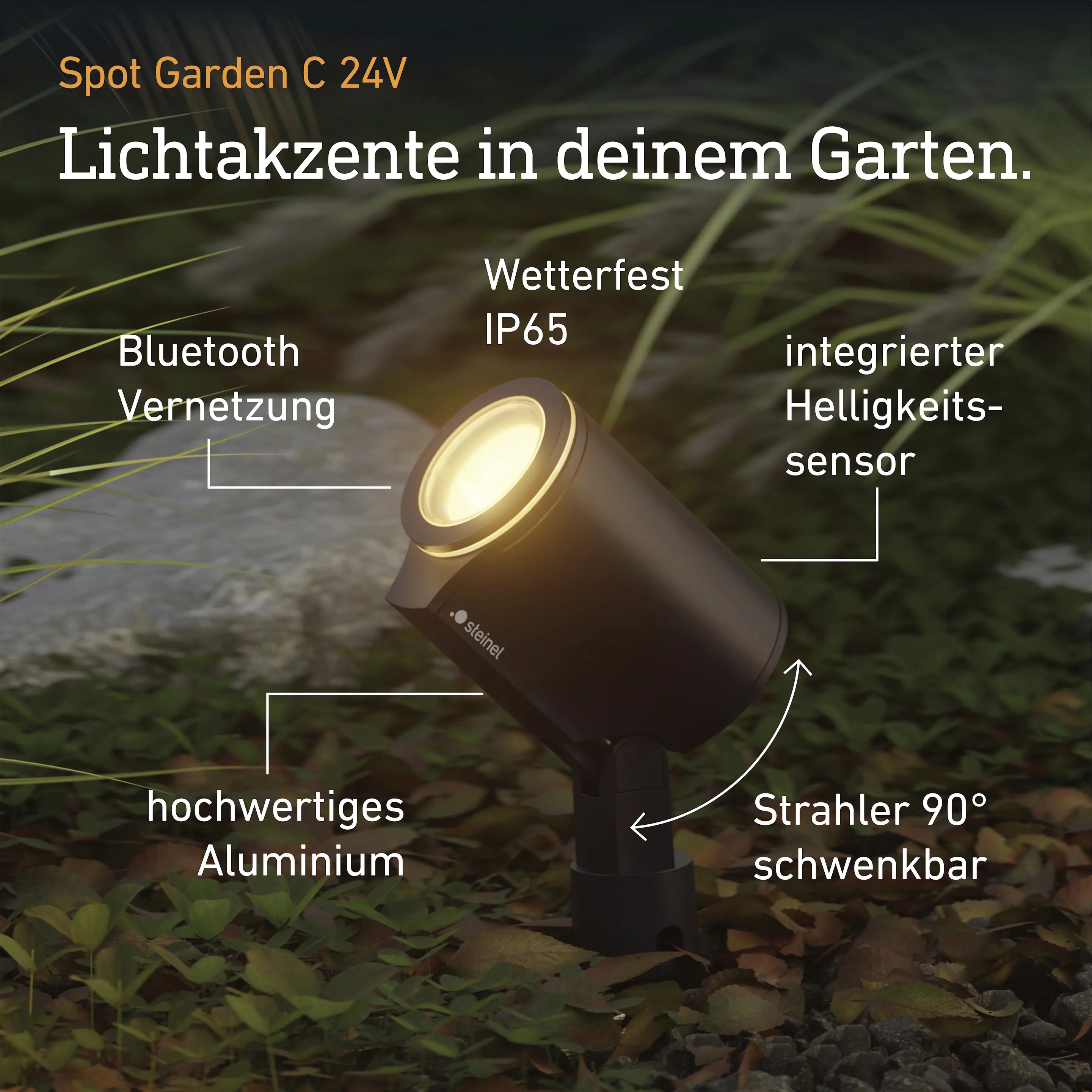Steinel LED Strahler Spot Garden 24V schwenkbar warmweiß-neutralweiß anthrazit