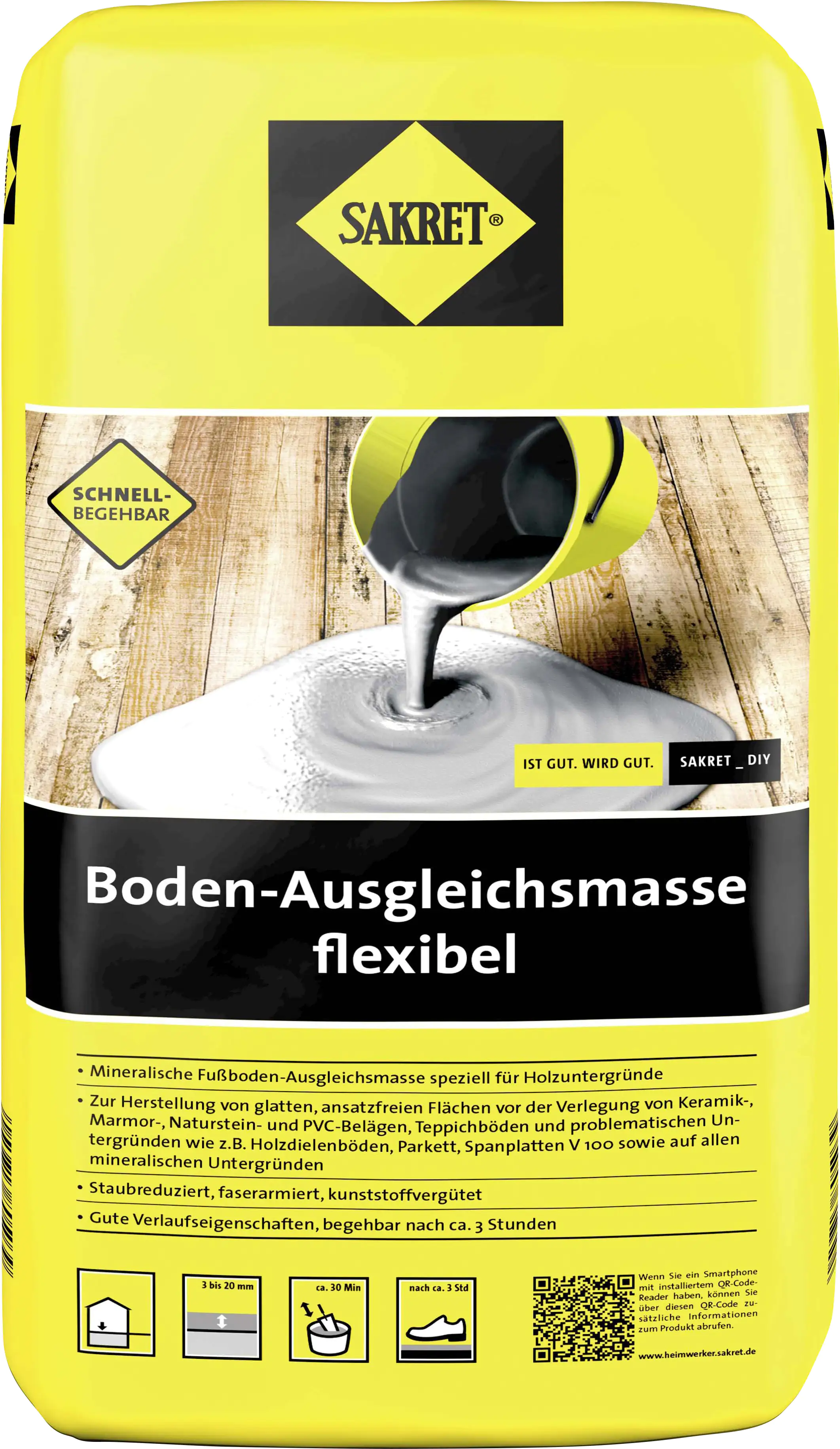 SAKRET Boden-Ausgleichsmasse flex ibel 20 kg Sack grau