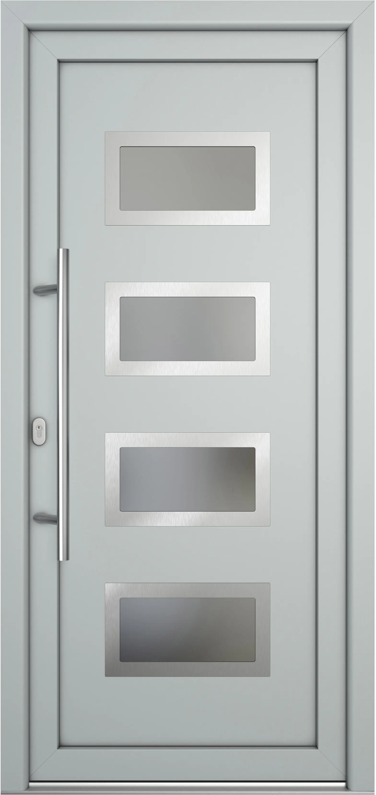 Meeth Haustür Signum Pro PVC Modell 92 88 x 200 cm DIN Links weiß/lichtgrau