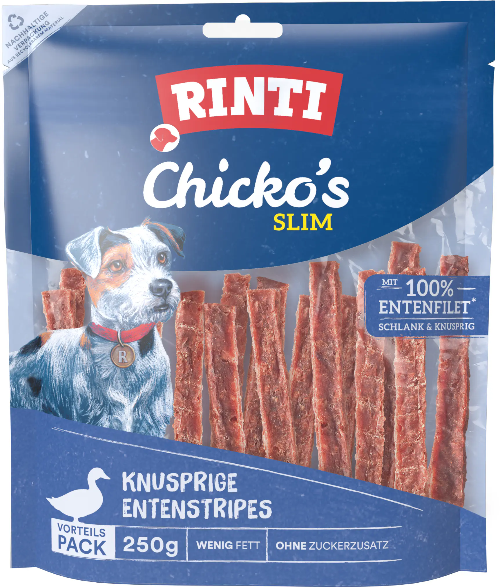 Rinti Chicko Slim Hundesnack Ente Vorratspack 250 g Rinti Chicko Slim Hundesnack Ente Vorratspack 250 g