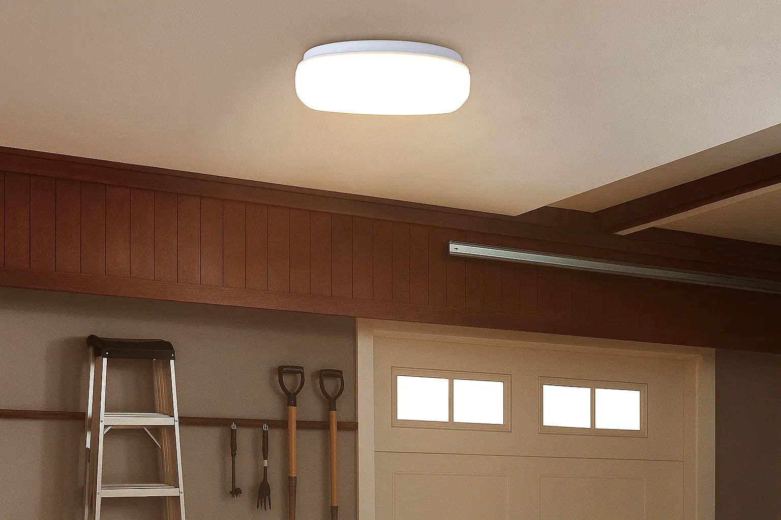 LED Kellerleuchte Levi eckig 22 cm Garagenleuchte, IP 44, weiß