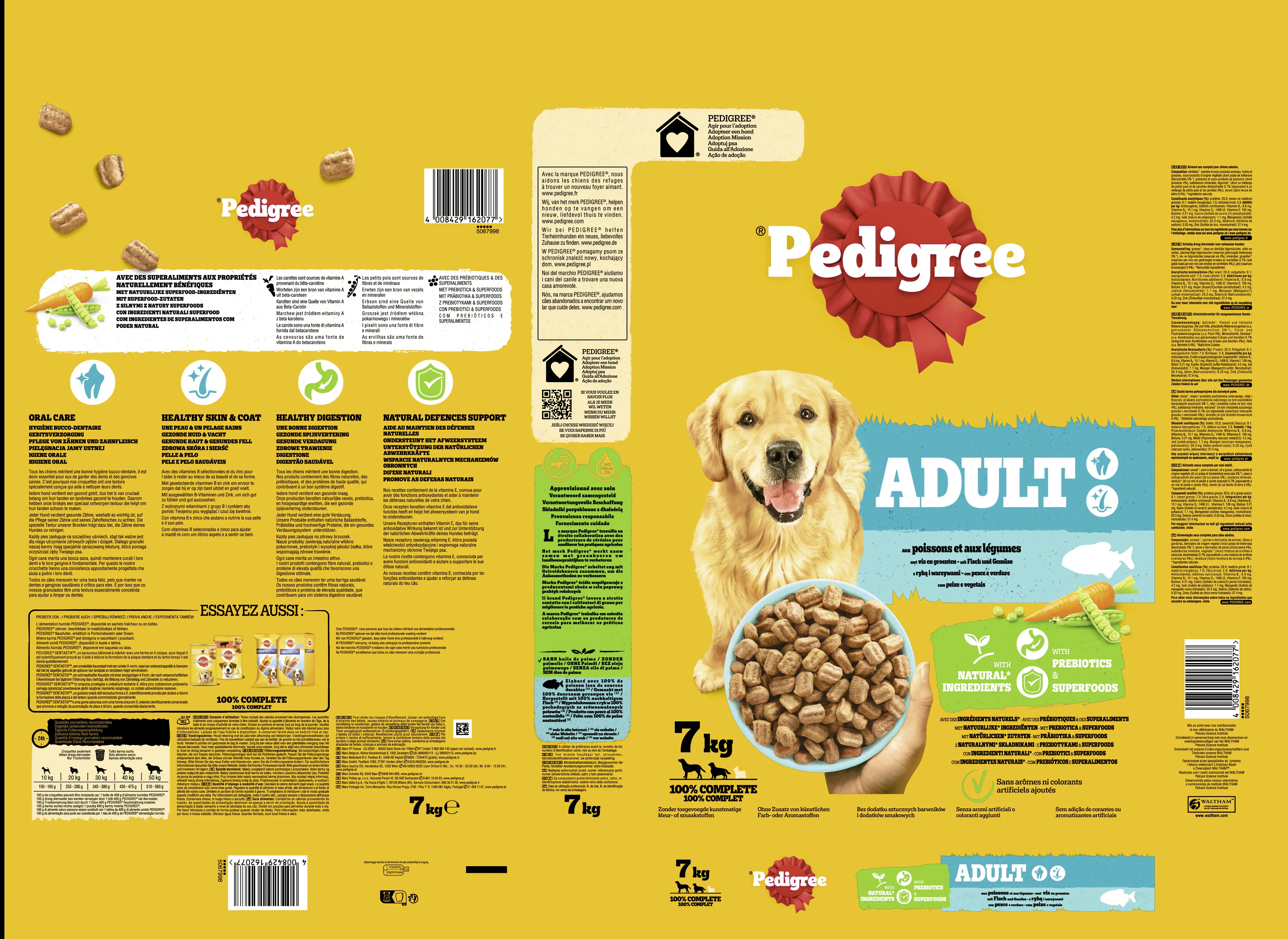 Pedigree Hundetrockenfutter Adult 7 kg Fisch & Gemüse 