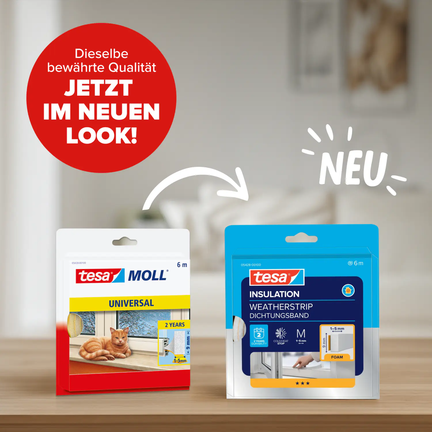 tesa Insulation Schaumstoff Fensterdichtung 6 m, weiß