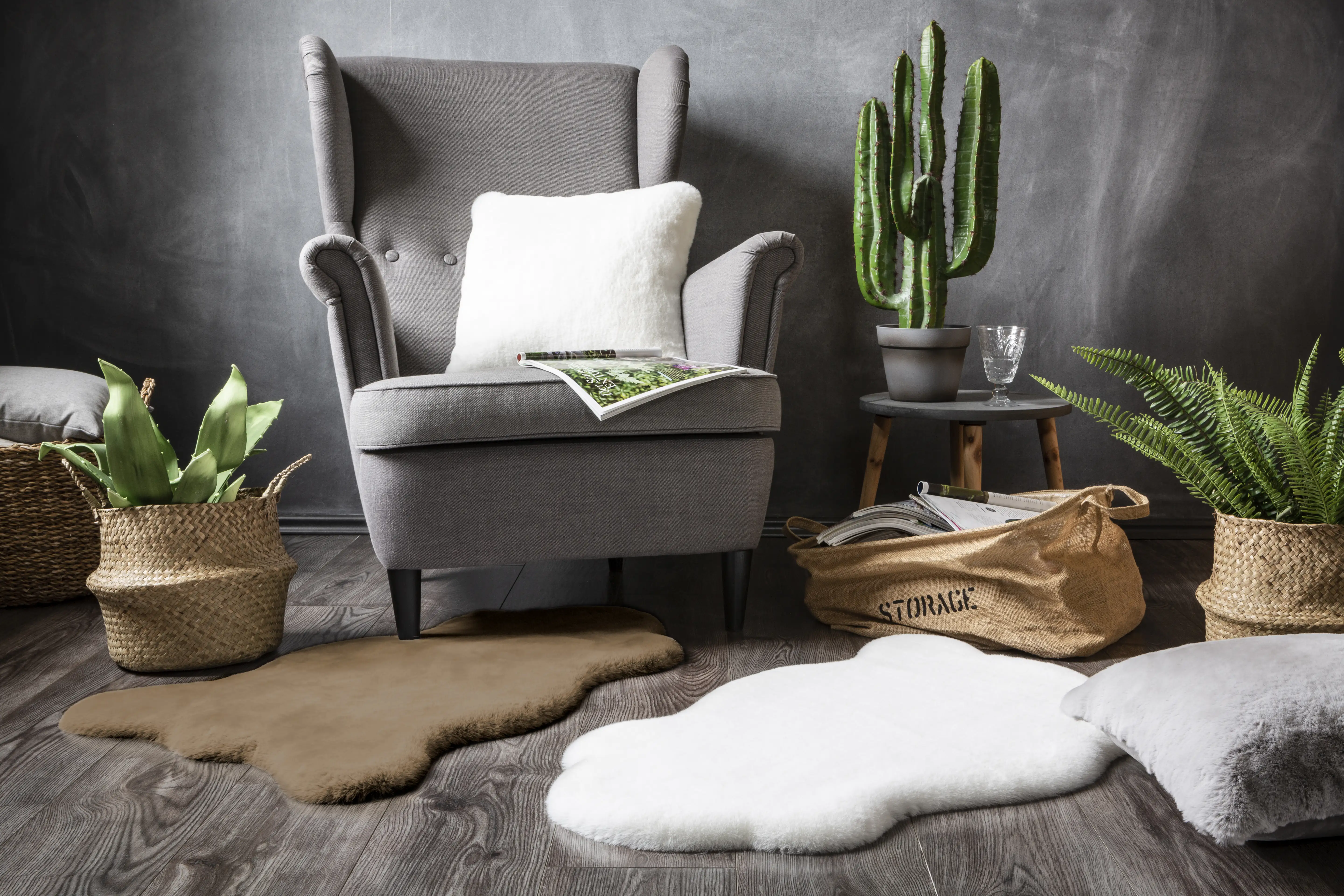 Andiamo Kunstfell Cingoli taupe, 55 x 80 cm