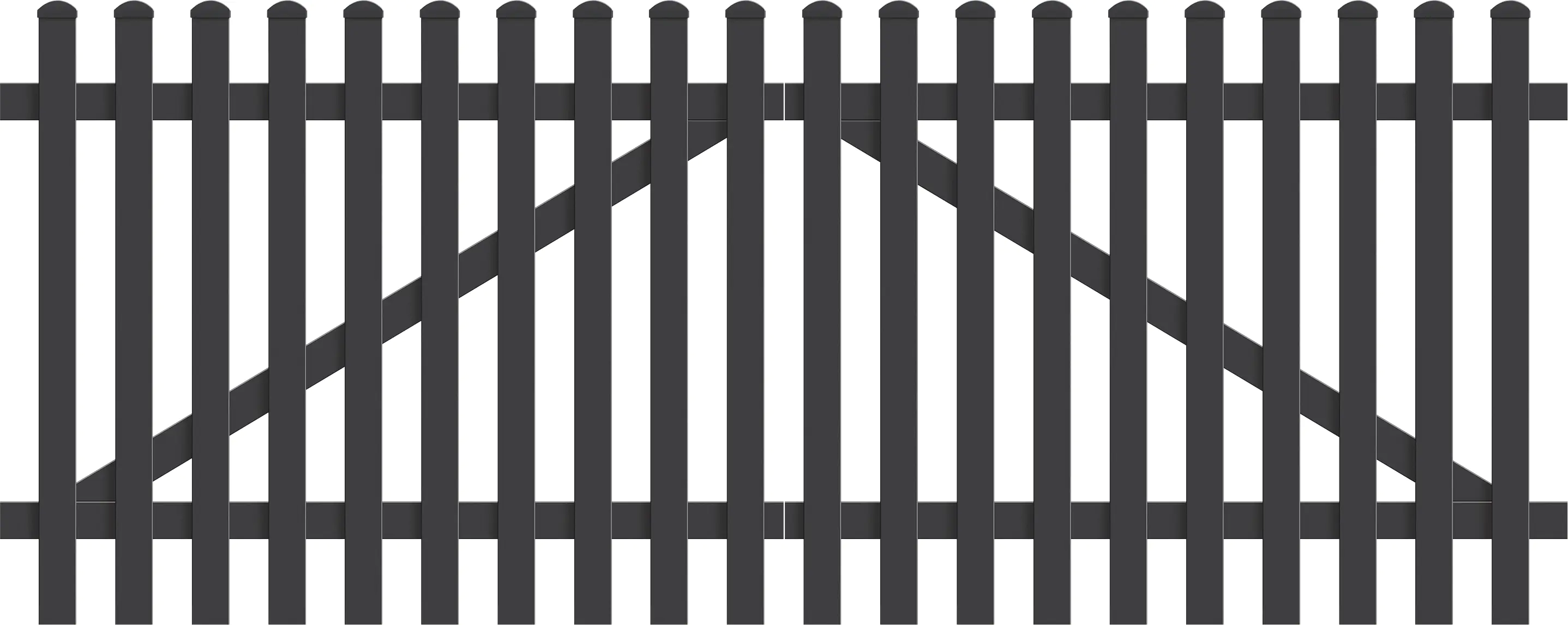 KM Zaun Doppeltor Triest Gerade 303,4 x 150 cm, anthrazit