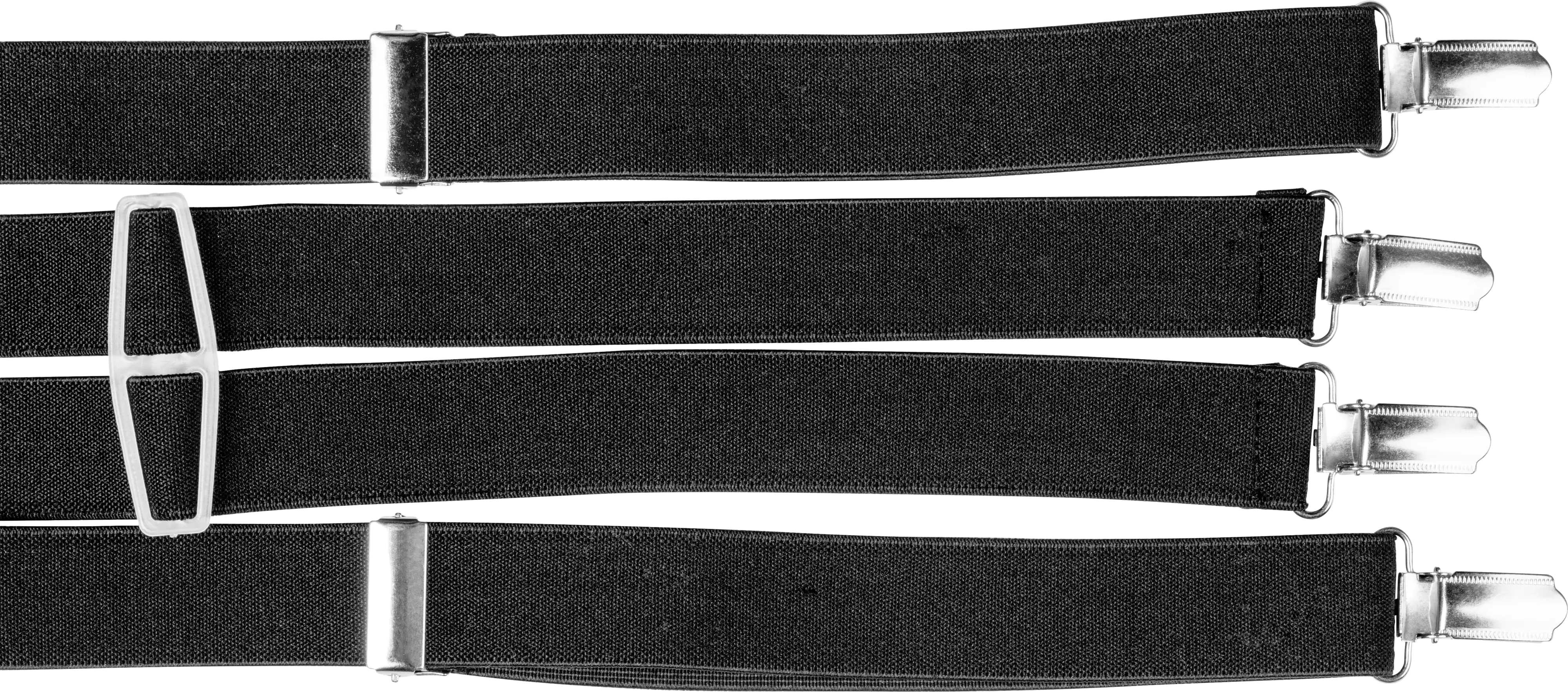 Landes Lederwarenfabrik Hosenträger H-Form, schmal, uni schwarz, 130 cm