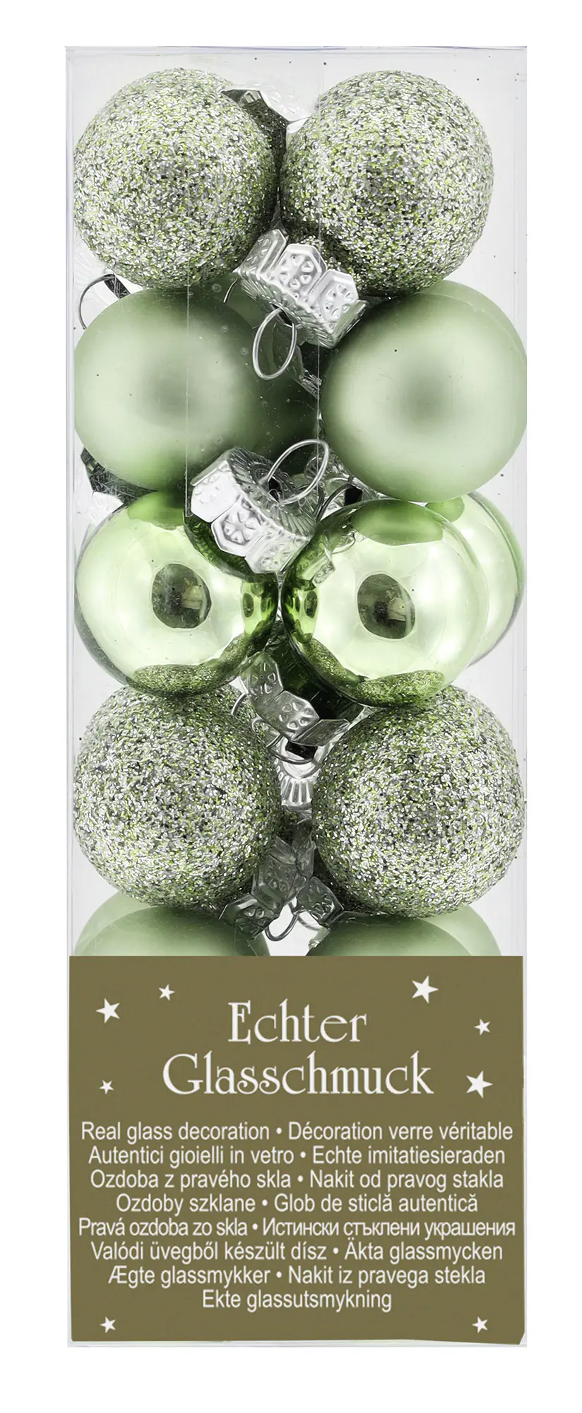 Weihnachtskugeln aus Glas Ø 2 cm mint 24 Stück