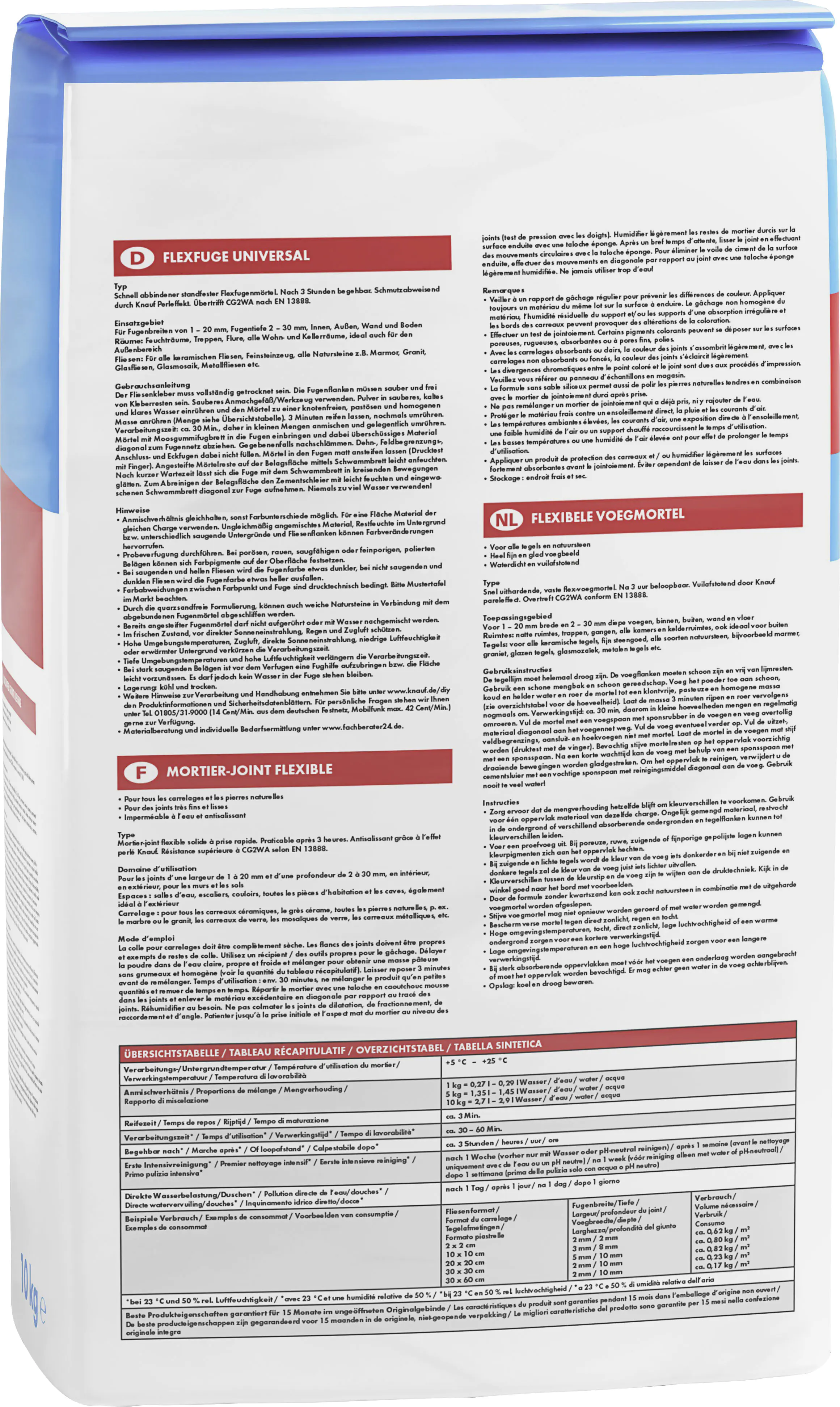 Knauf Fugenmörtel Flexfuge Universal 1 - 20 mm silbergrau 10 kg