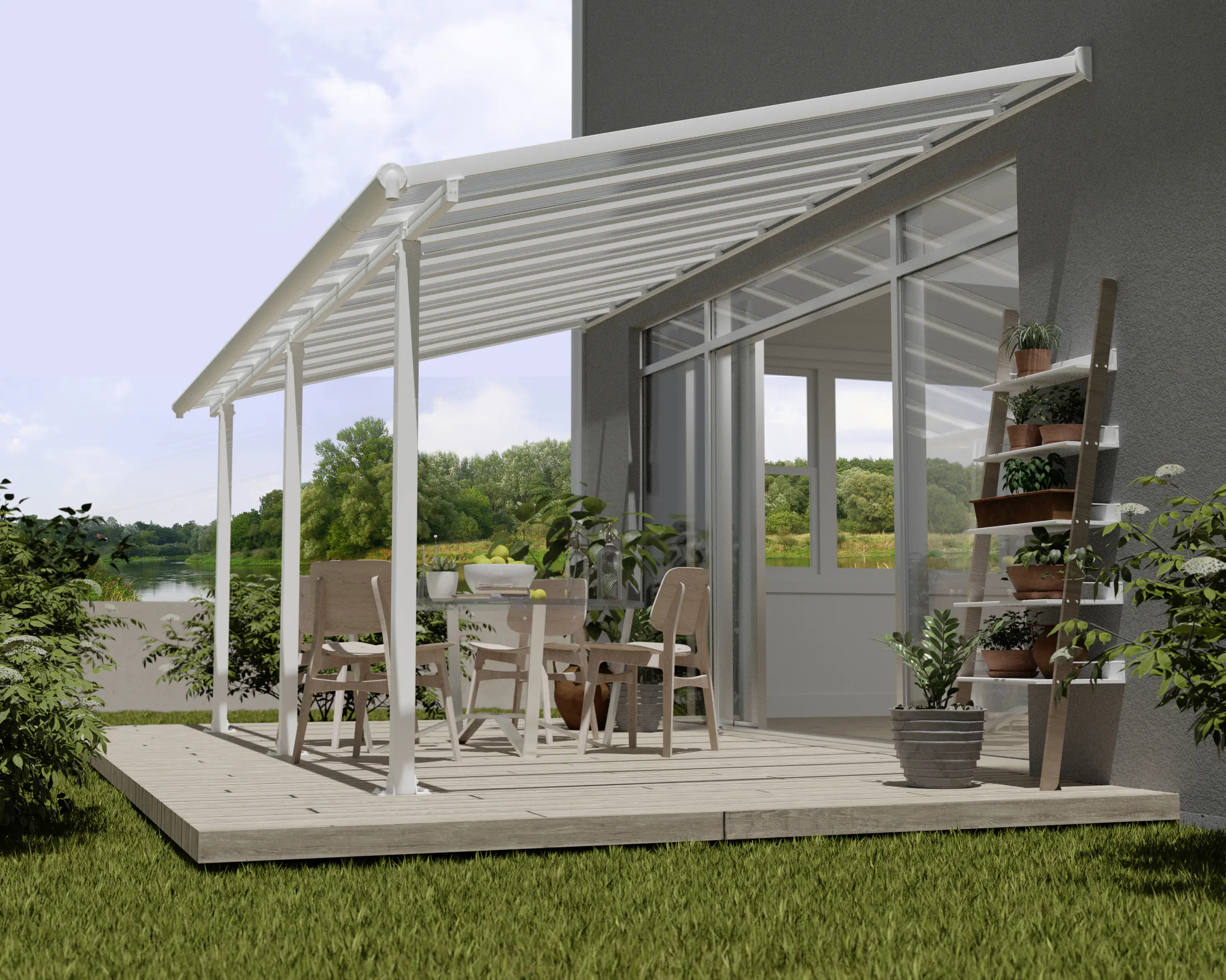 Canopia Terrassenüberdachung Olympia 3x6.1 weiß