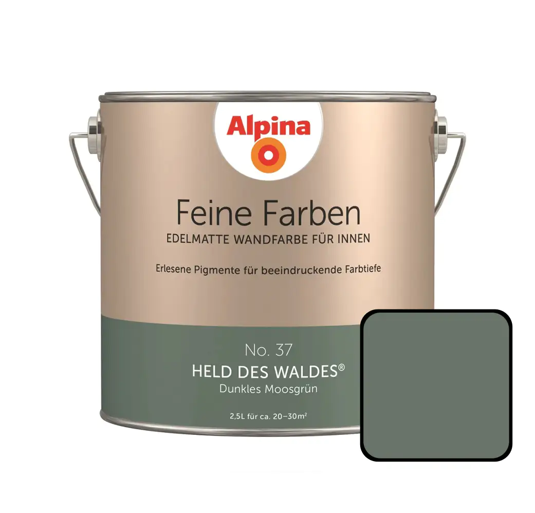 Alpina Feine Farben No. 37 Held des Waldes 2,5 L dunkles moosgrün edelmatt Alpina Feine Farben No. 37 Held des Waldes 2,5 L dunkles moosgrün edelmatt