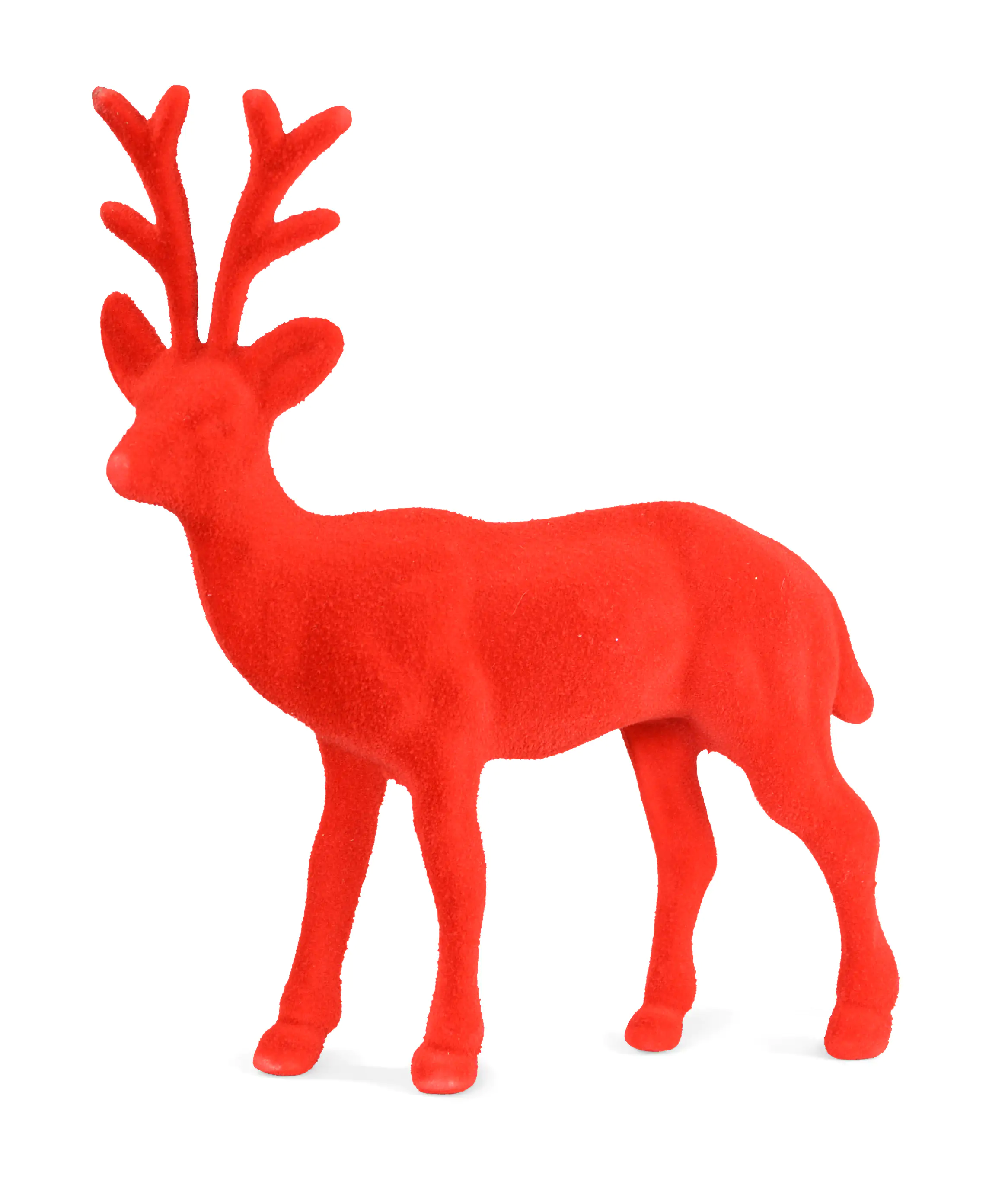 Riffelmacher Hirsch aus rotem Samt 17 x 20 cm
