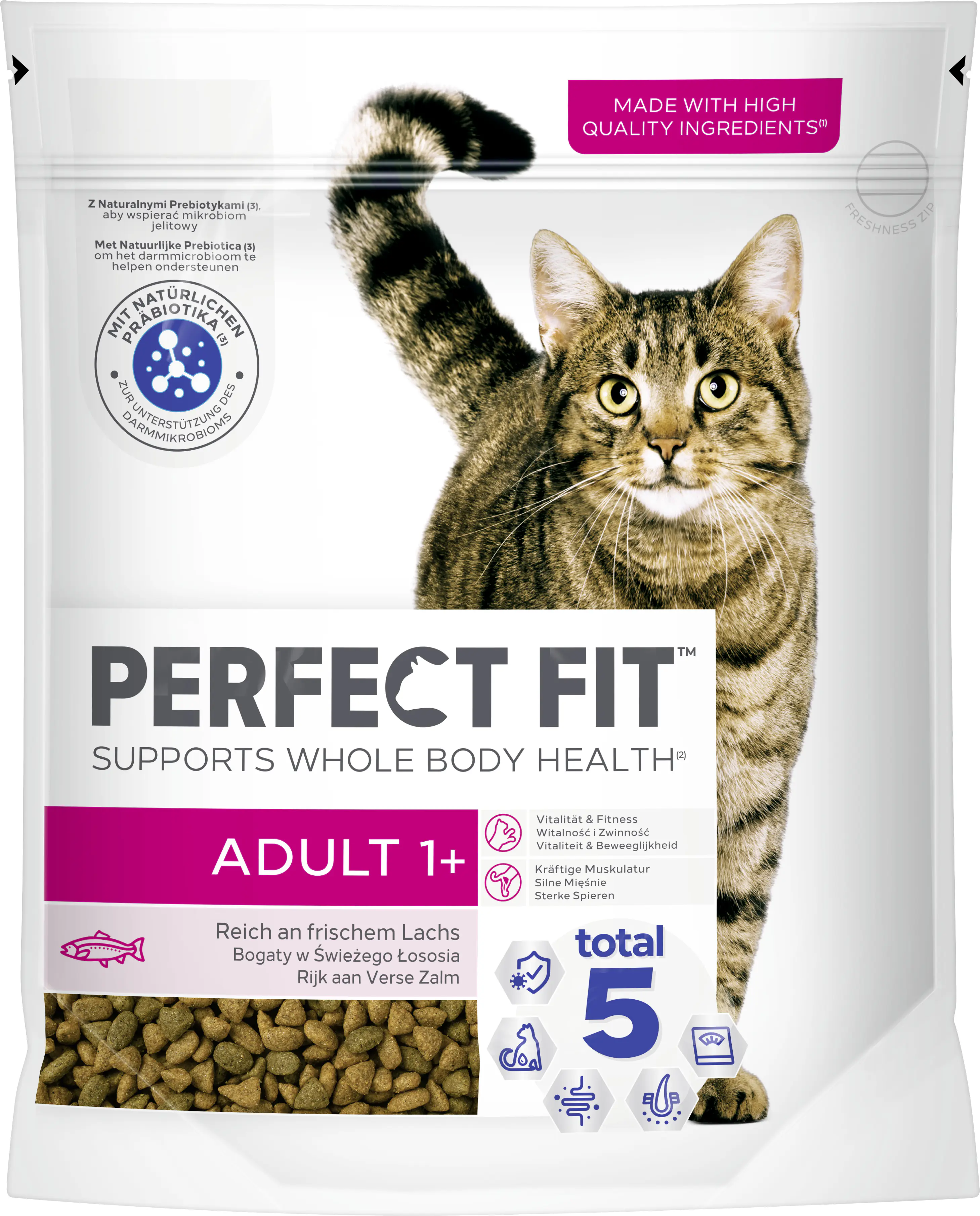 Perfect Fit Adult 1+ mit Lachs Katzenfutter 750g